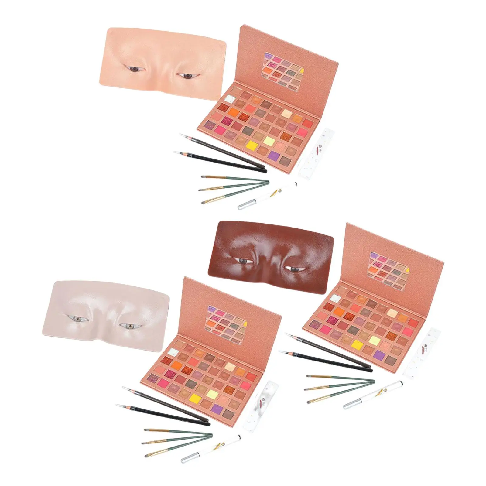 Practice Face Plate Multifunctional Silicone Portable Simulation Skin Model Durable Eye Makeup Beautician Salon Cosmetology