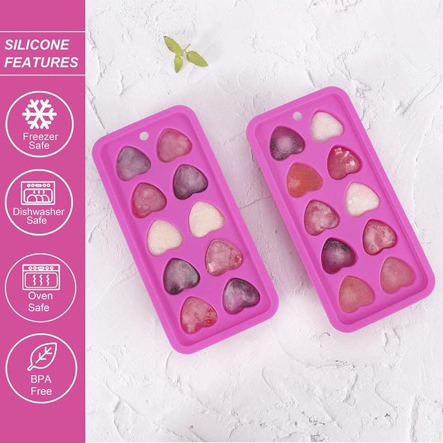 Heart Ice Cube Tray, Silicone Heart Shaped Ice Cube Molds, Candy Chocolate Mold  Ice Cube Maker Trays for Freezerrandom Color 