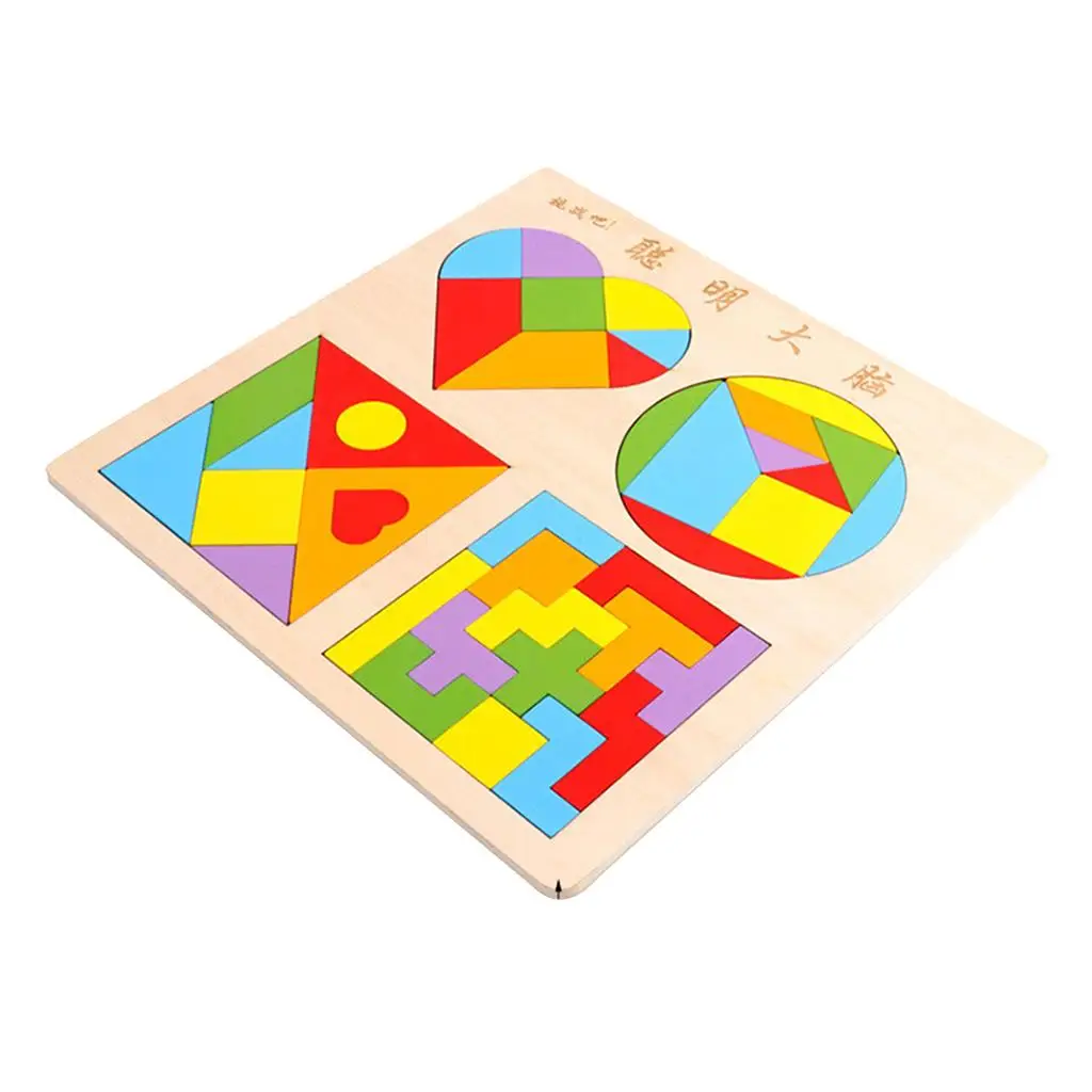Colorful Pattern Blocks And Boards Classic toy children kids Developmental Toy Puzzle
