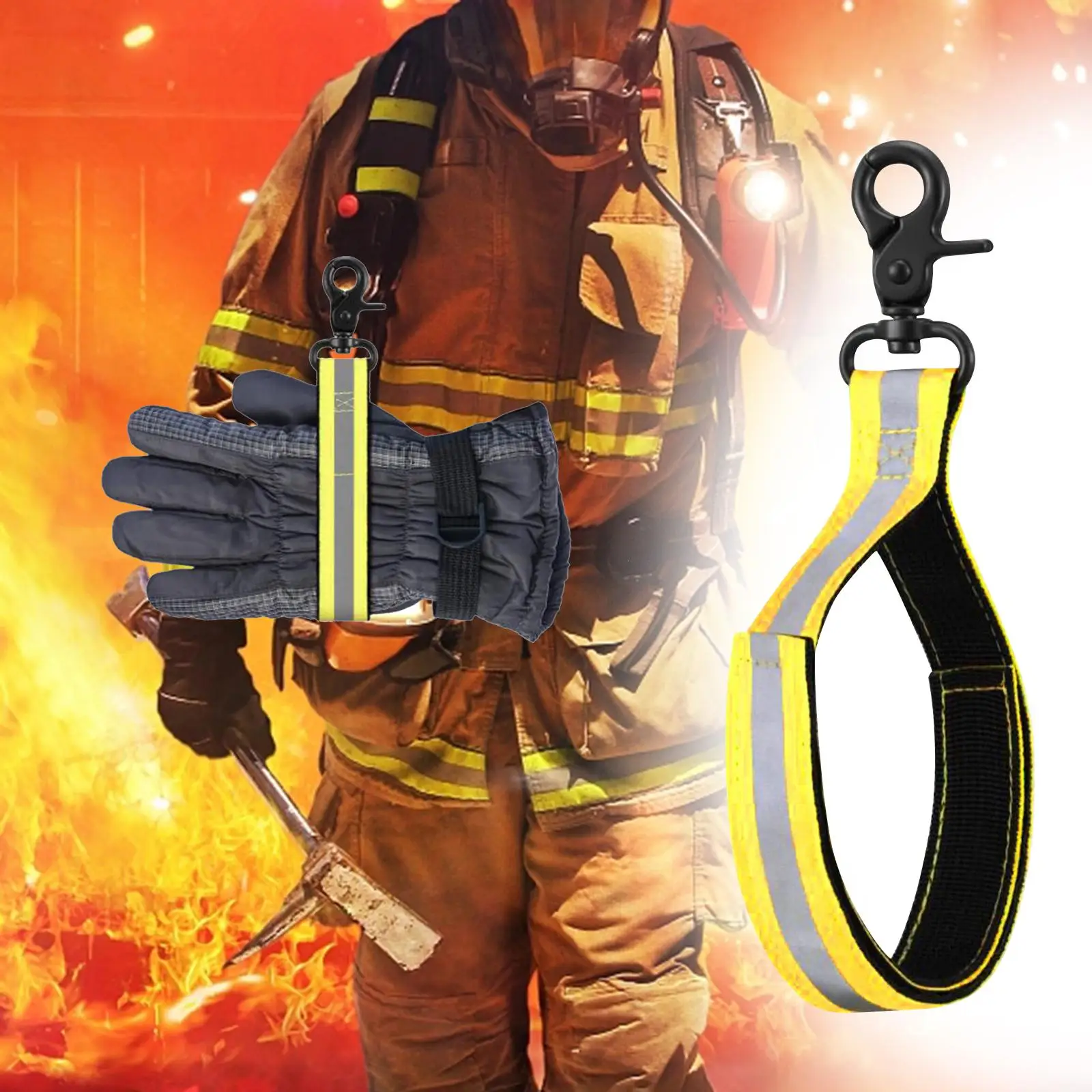 Firefighter Glove Strap Fireman Turnout Gear Nylon Lightweight Tool Firefighter Glove Holder for Cold Weather Gloves Accessories