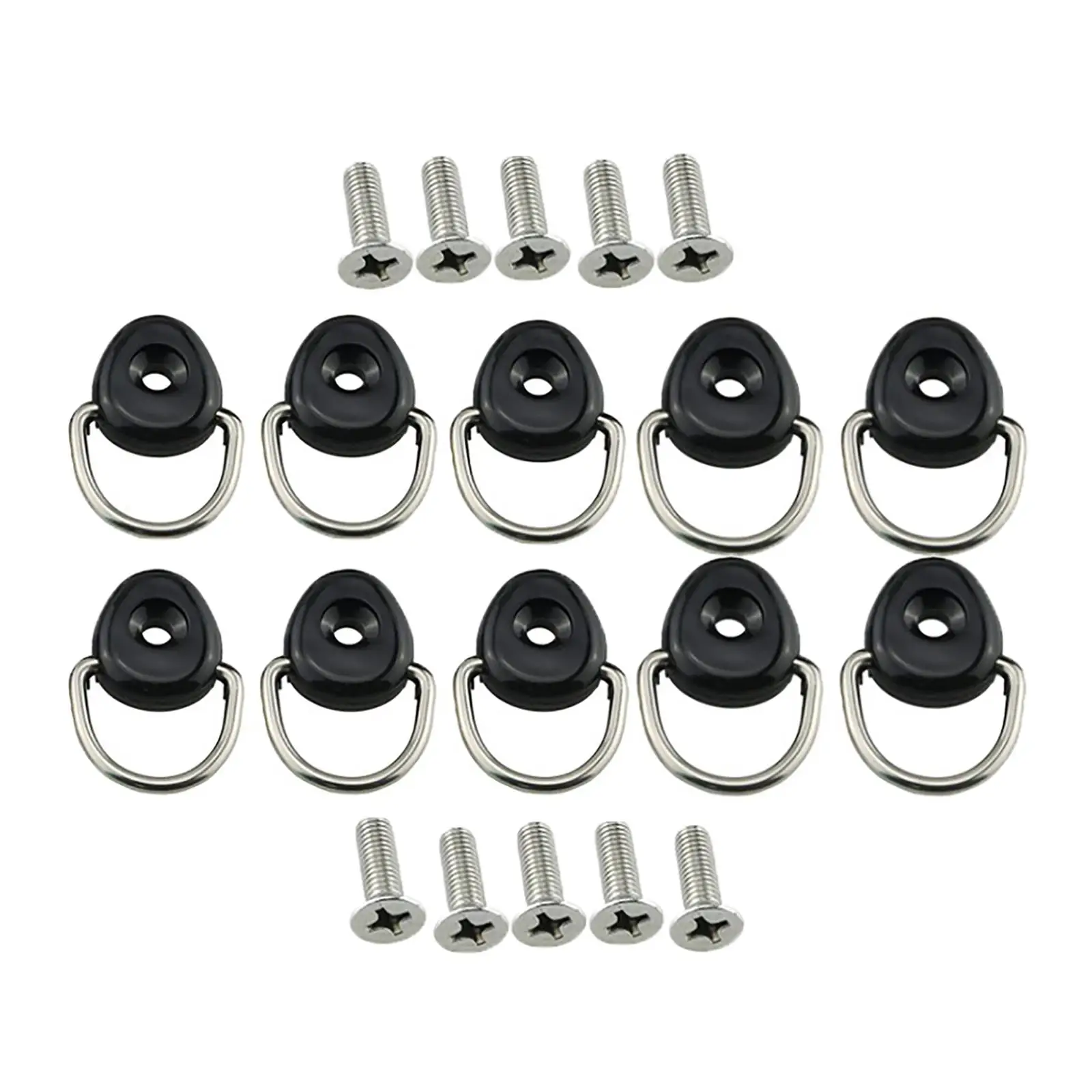 Kayak D, 10pcs Quality Durable Kayak Canoe Boat D  Loop Safety Deck Fitting with Screws