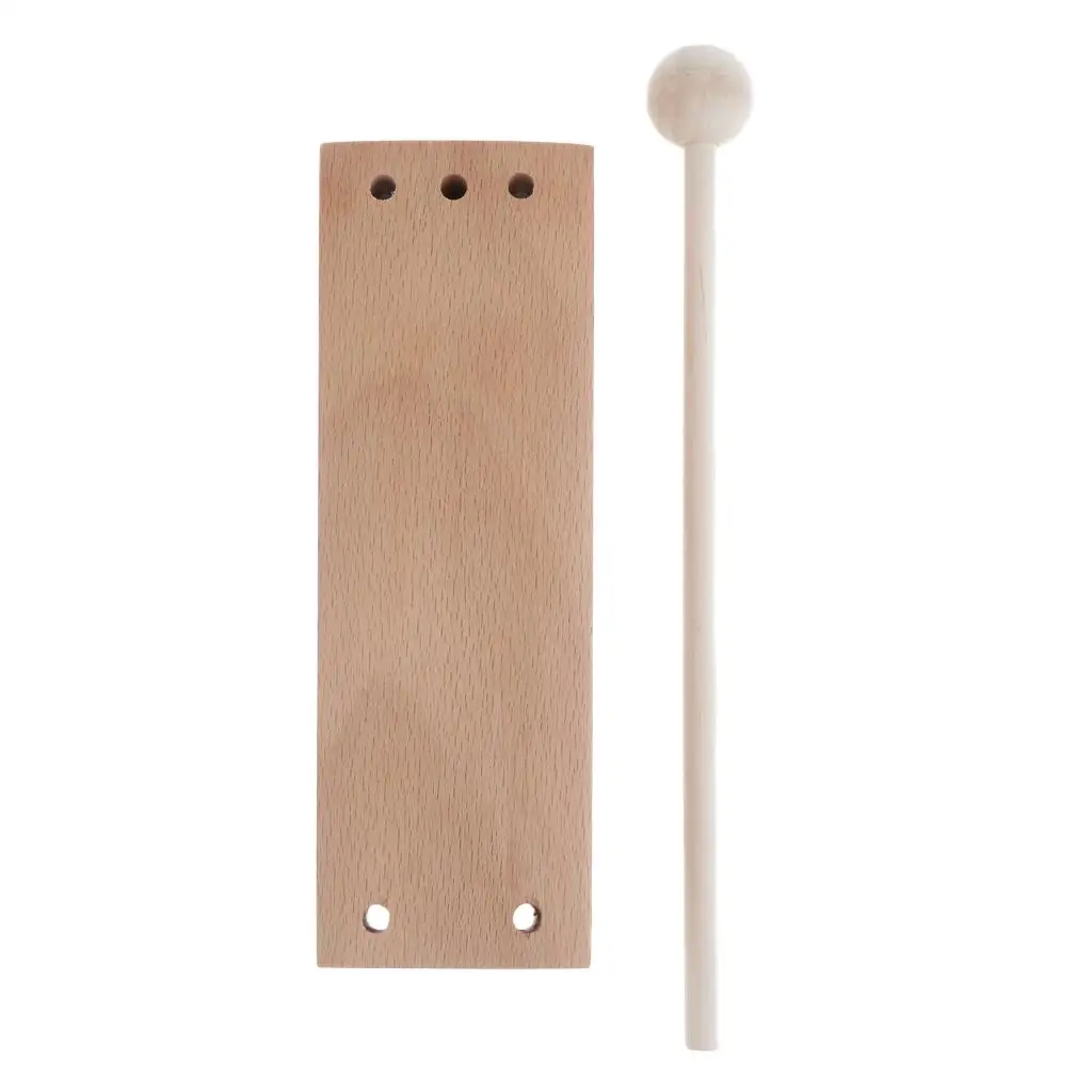 Wooden Percussion  Block with Mallet for Children Kids Musical Toy