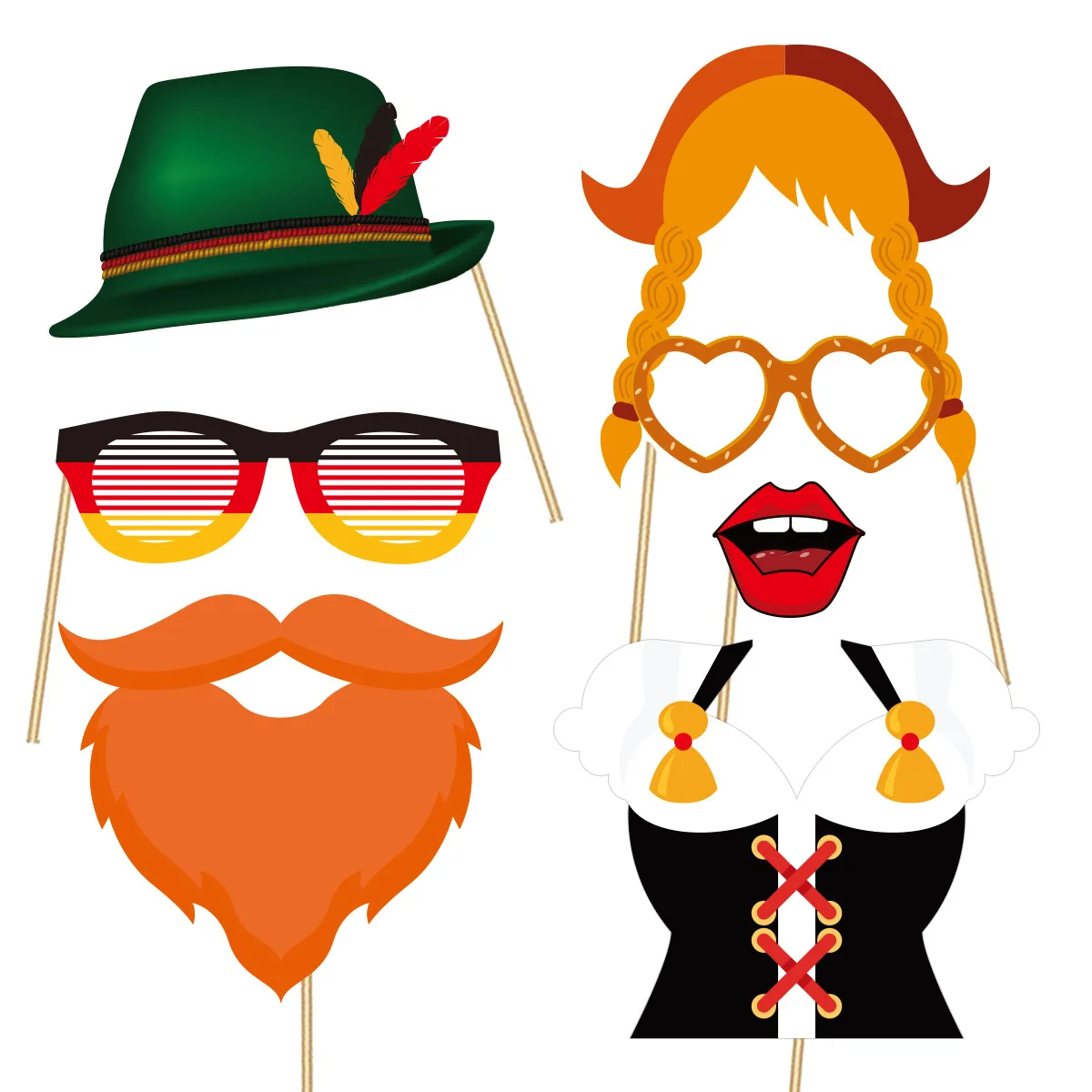 Description Picture 5 of item21Pcs Oktoberfest Theme Party Photo Booth Props for Bar Beer Festival Party Backdrop Decorations Birthday Party Favors Supplies