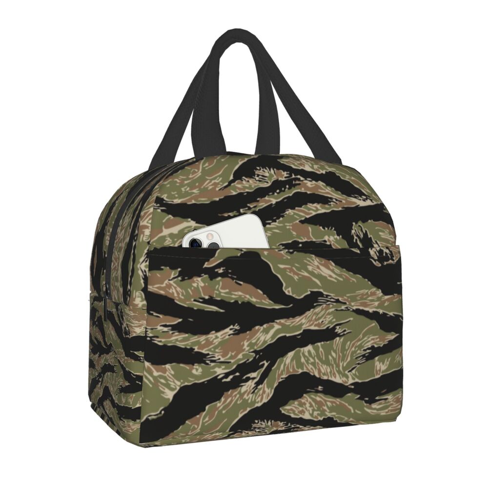 tigre stripe camo isolado almoço saco para as mulheres resuable militar camuflagem térmico refrigerador bento caixa escritório piquenique sacos de almoço