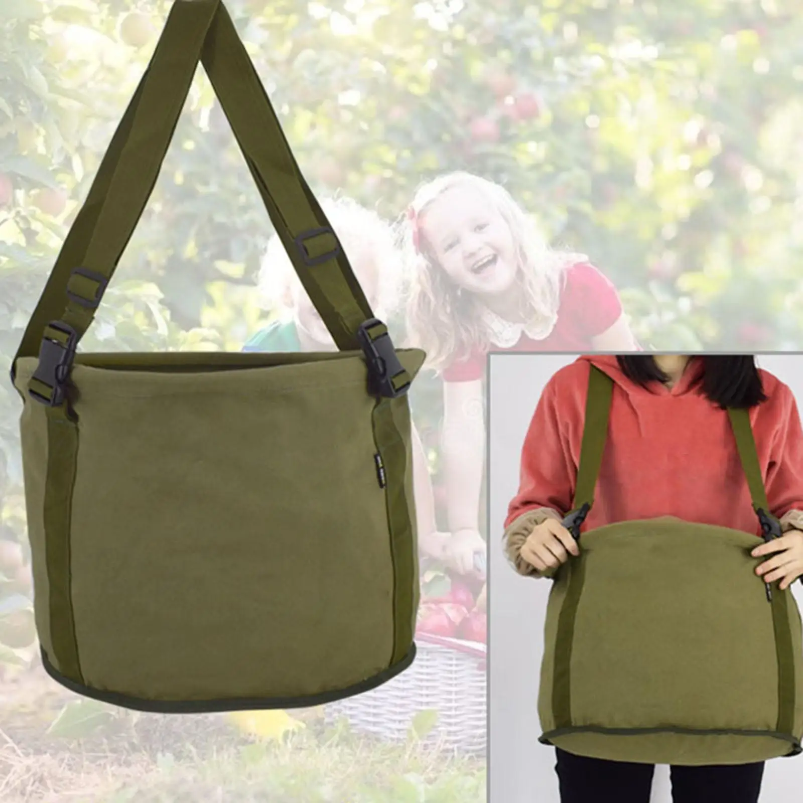 Fruit Picking Bag, Foraging Bag Multi Function Canvas Storage Pouch for Harvesting Cherry 