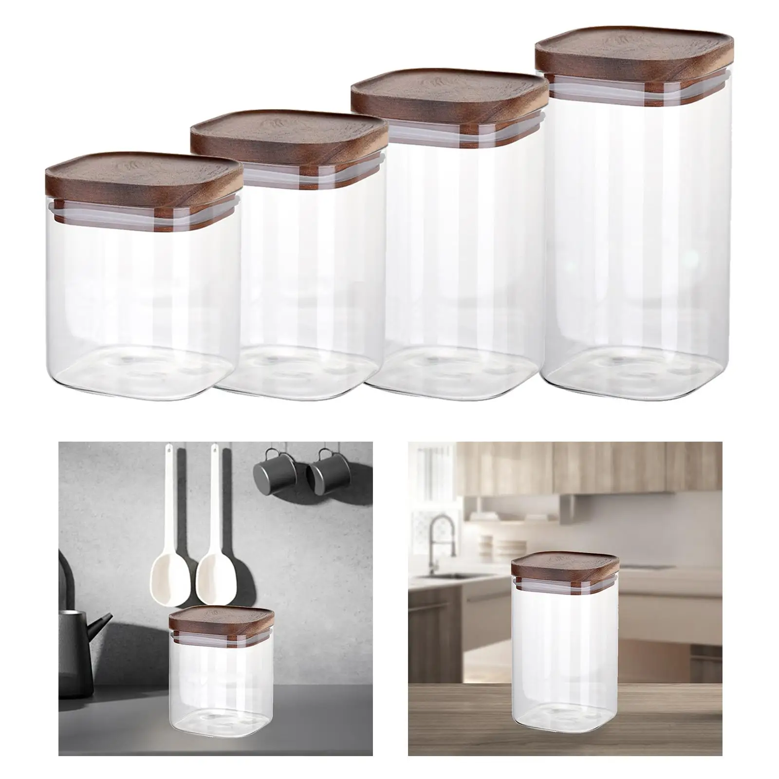 Glass Storage Jars Sealed Jars Cereal Storage Tank for Spice