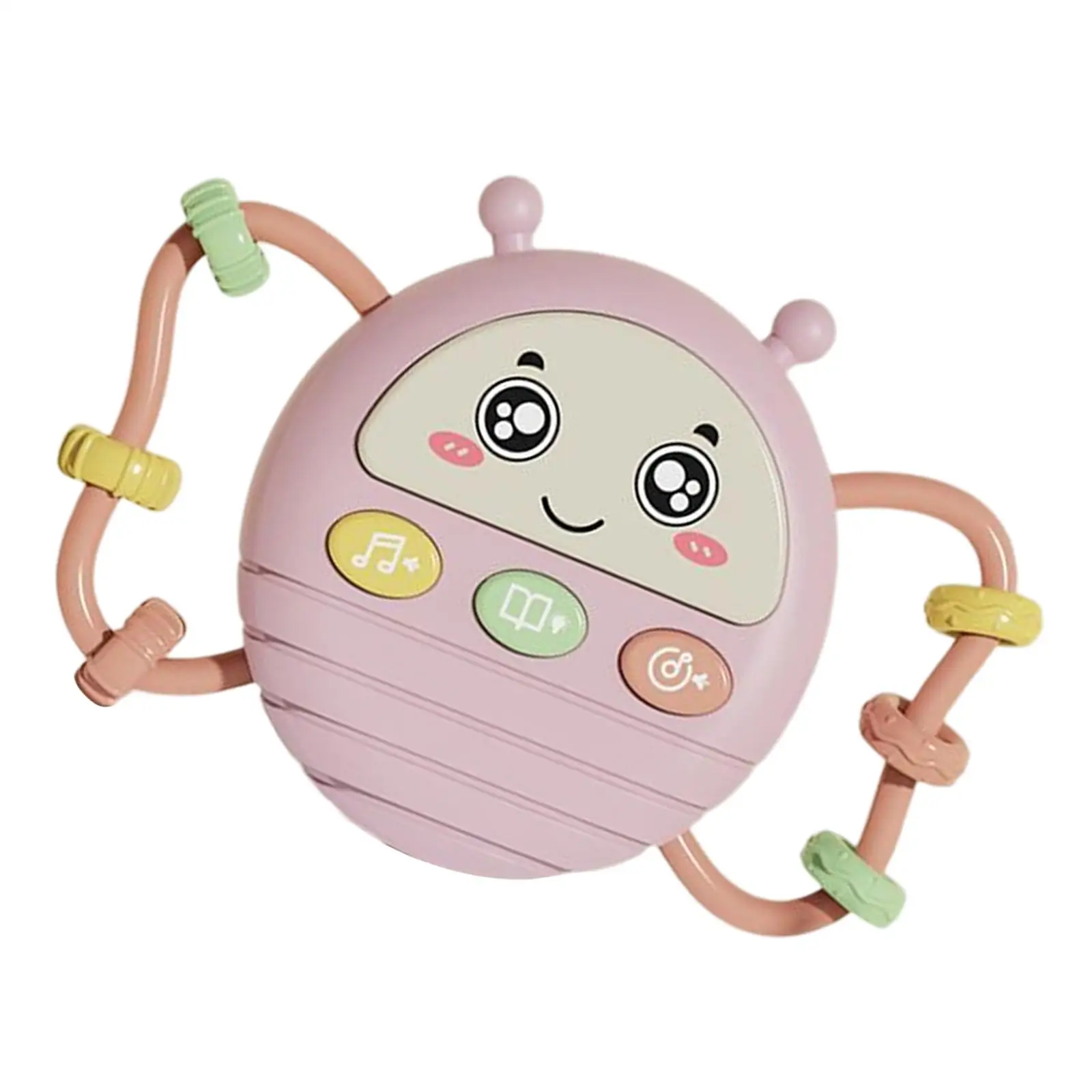 Developmental Musical Toys Multipurpose with Lights Gifts Rattles Toys Adorable Hand Beat Drum Piano Handbell for Infant Toddler