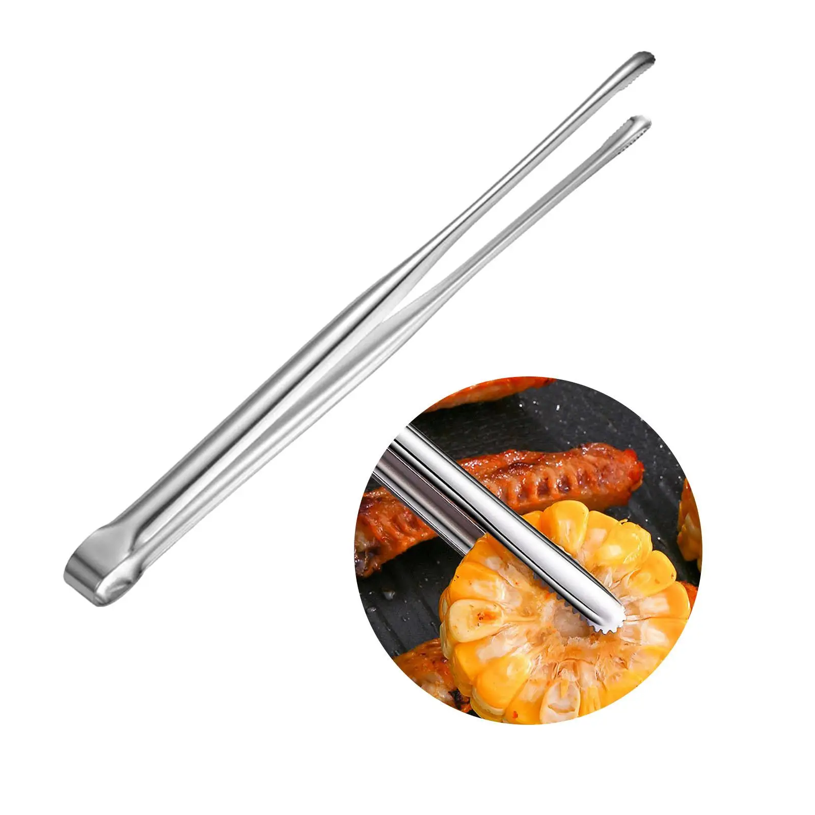 BBQ Tongs Kitchen Cooking Tongs Tweezers Heavy Duty Stainless Steel Non Stick