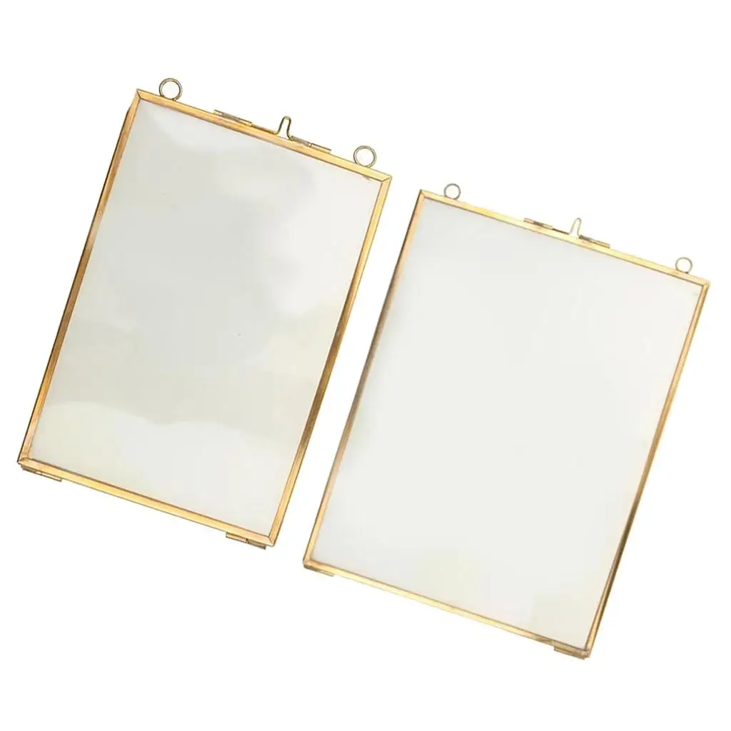 2 Pieces  Brass Glass Picture Photo  Hanging Retro  Party Gift