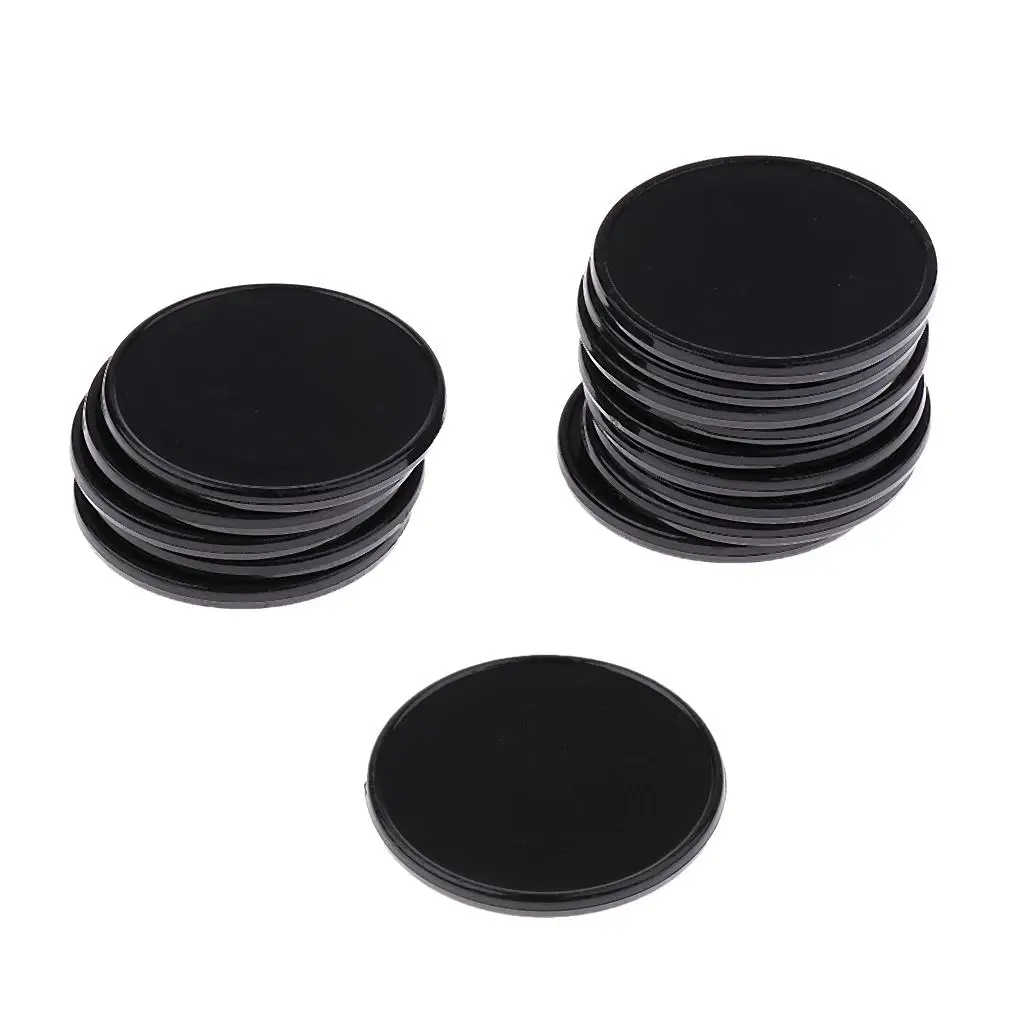 100Pcs Round Casion Poker Card Counting Bingo Chips Chips Markers Black 25mm