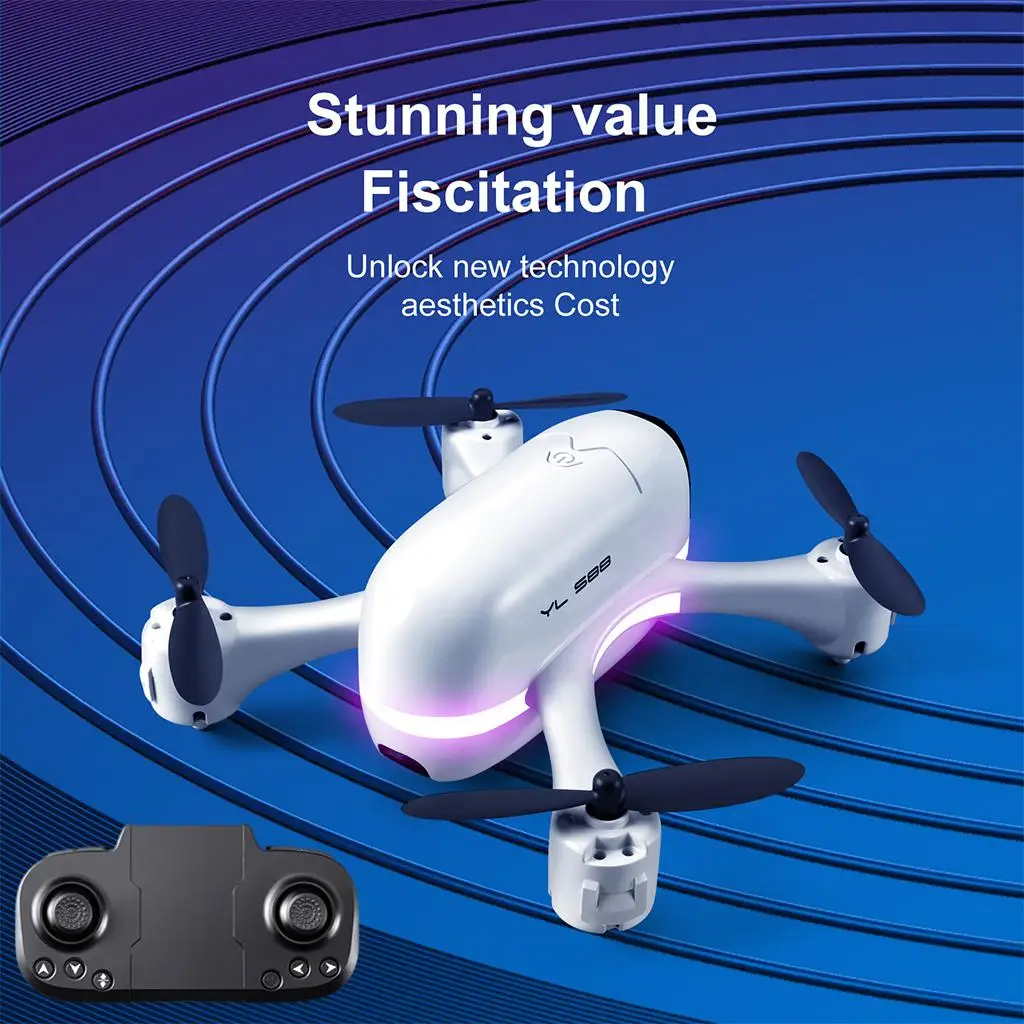 Foldable Drone 4CH Pocket WiFi FPV RC Quadcopter LED Cool Loght 3D 