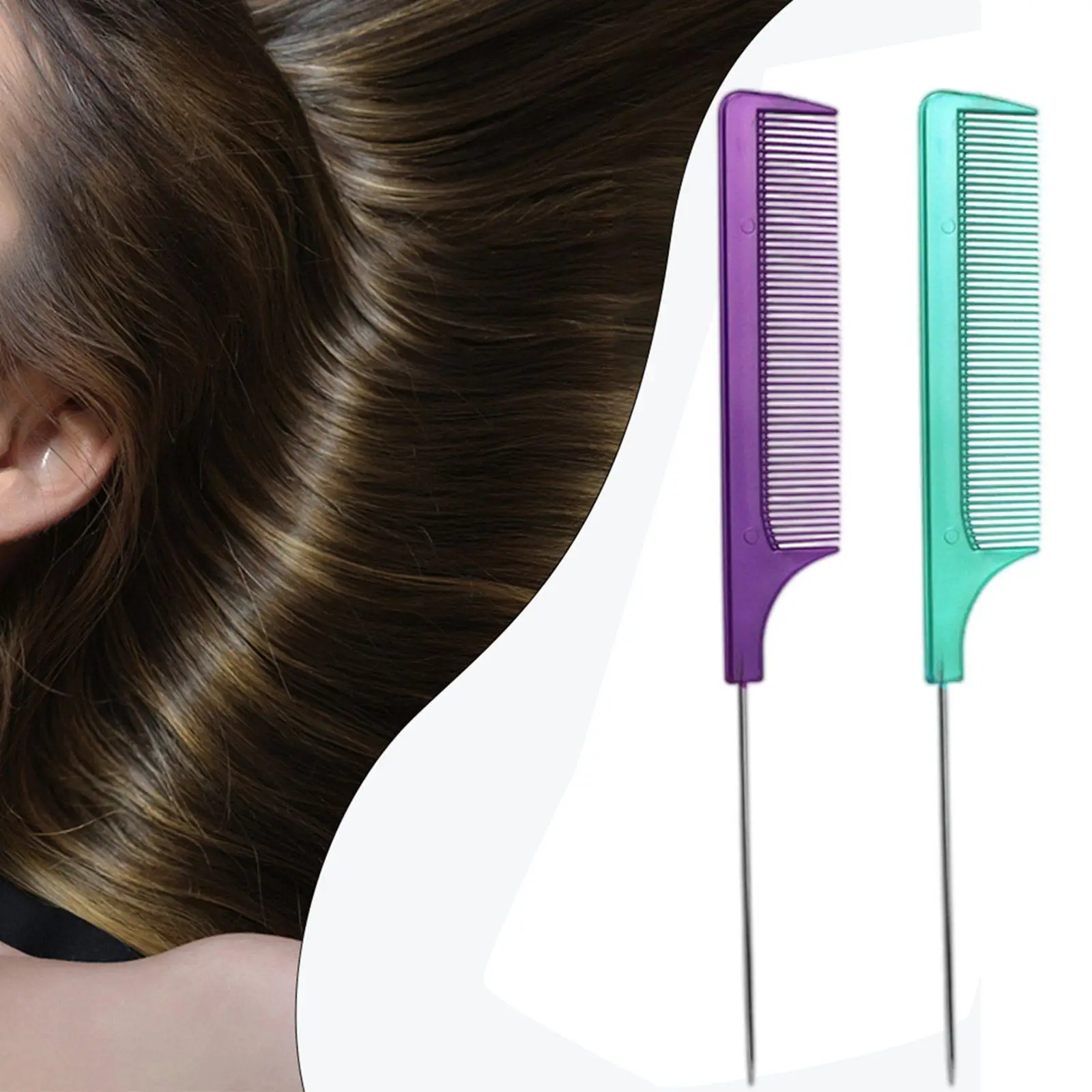 2pcs Stainless Steel Comb Combs Teasing Comb Adding Hair Hairstyle