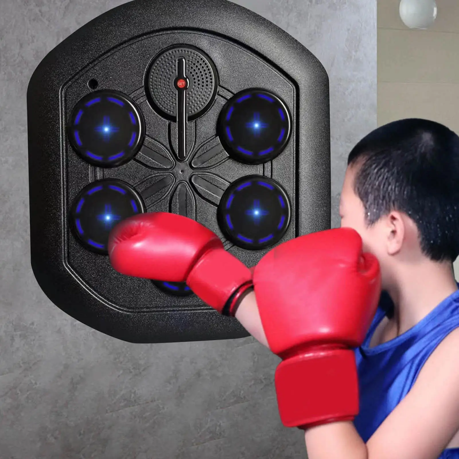 Music Boxing Training Machine Wall Mounted with Lights Smart Punching Pad for Youth Competitions Home Exercise Striking Skills