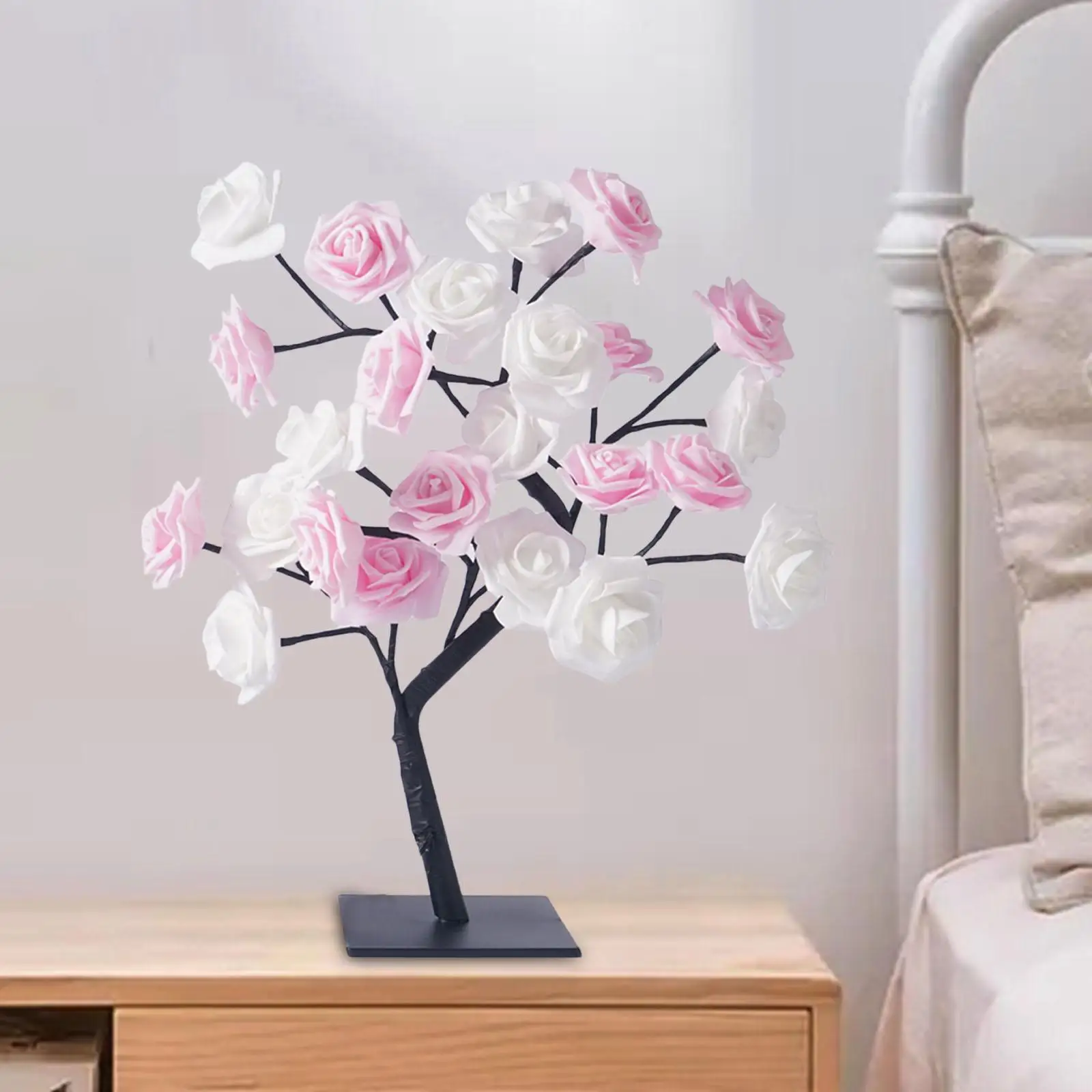 Artificial Rose Trees Lamp LED Night Light Bedside Warm Lights Aesthetic Flower Lamp for Bedroom Home Decoration Indoor Birthday