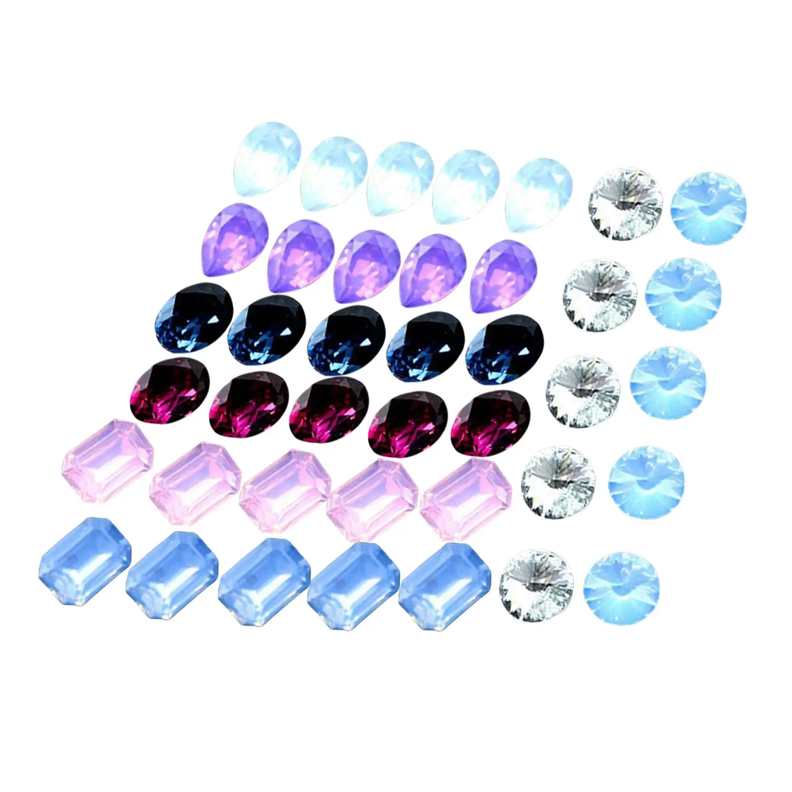40 Pieces Fashion Resin Rhinestones Jewelry Making Necklace Hair Accessories Charms for Women Girls Mixed Color Craft Decoration