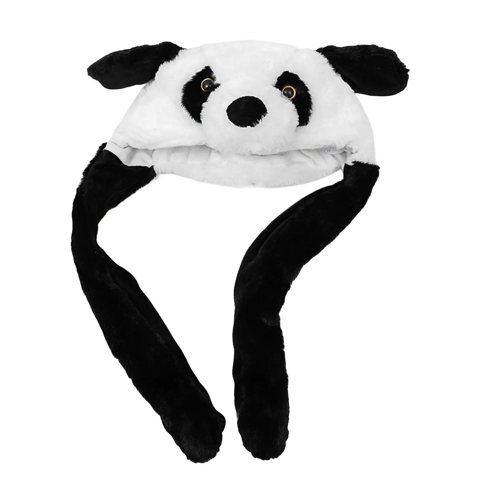 Cute Ear Moving Jumping Hats Decoration Photo Props Cozy Holiday Hat Headdress Panda Plush Hat for Party Easter Costume Cosplay