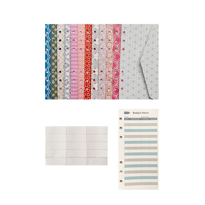 A6-Ordner, Budgetplaner, Organizer, 6 Ringbücher, Umschläge, Taschen und 12 Stück Ausgaben-Budgetblätter – Detail 10