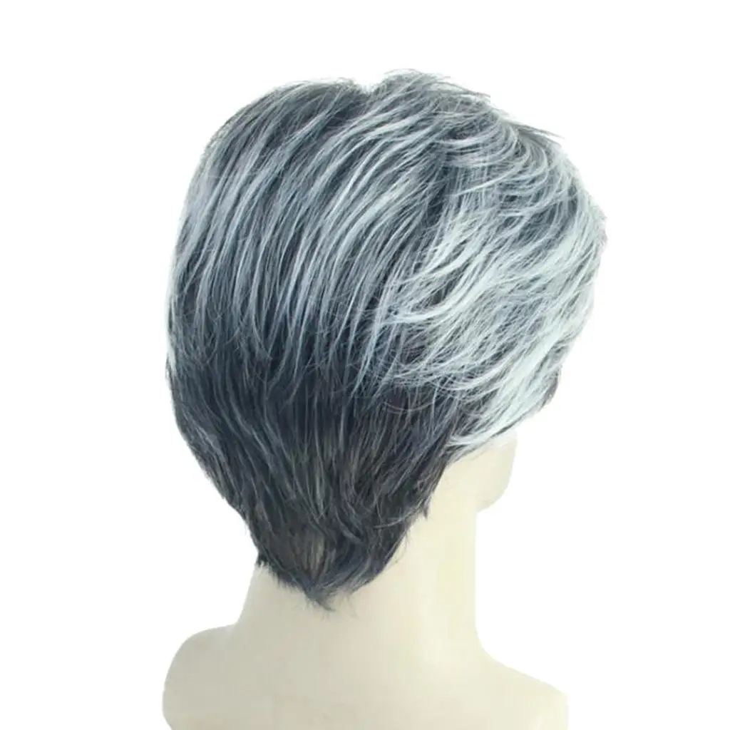 10`` Side Part Men`s Short Wig W/ Natural Looking Straight Wigs