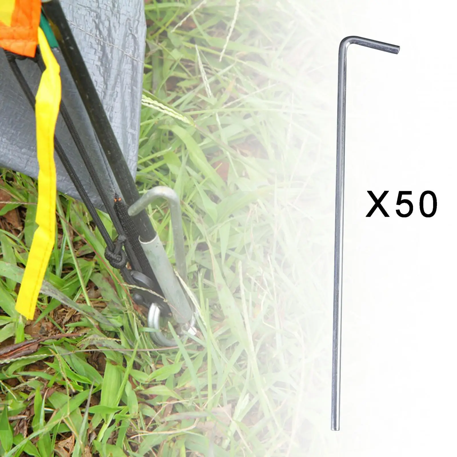 50Pcs Tent Pegs 20cm Garden Stakes Nails Aluminum for Outdoor Camping Sturdy