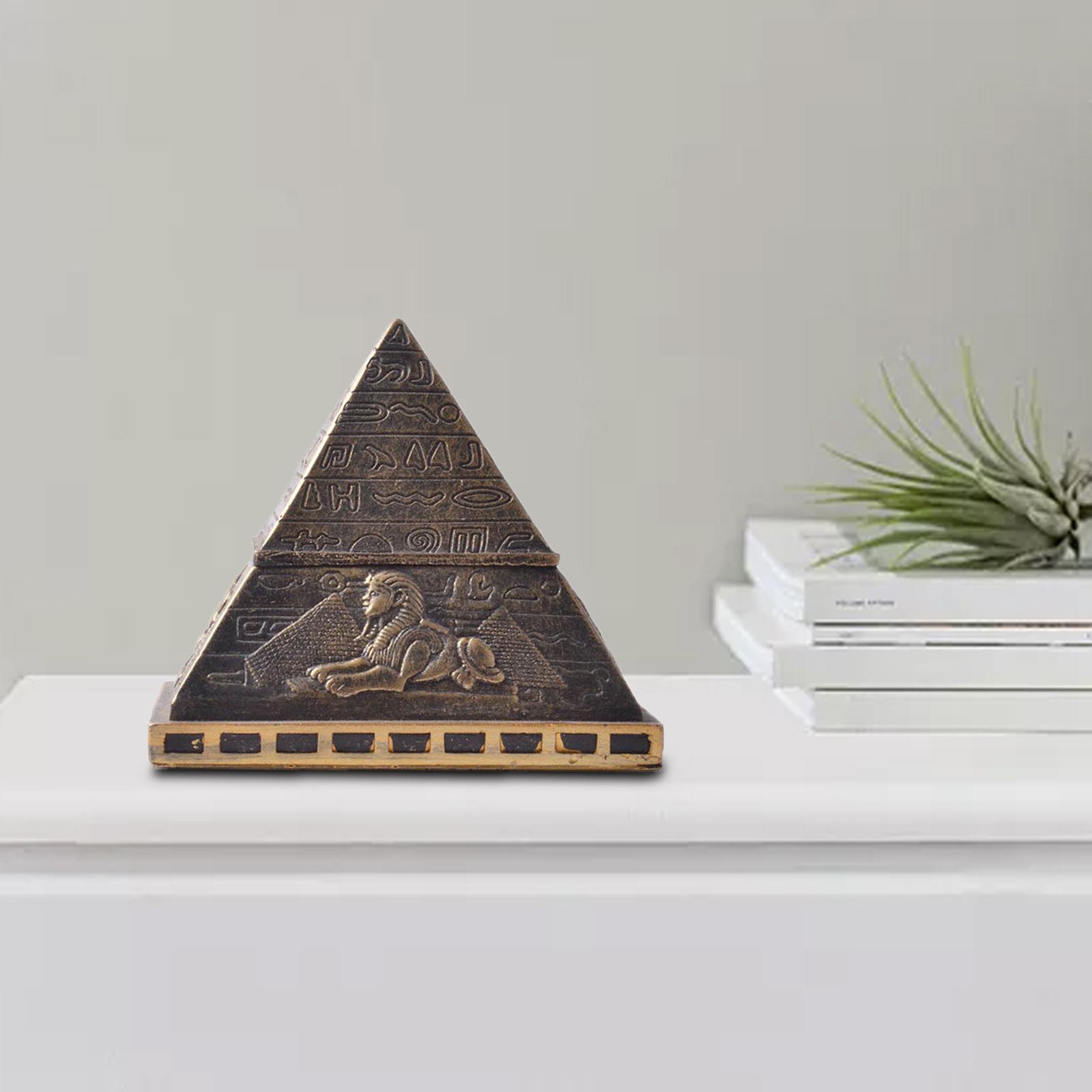 Ancient Egypt Pyramid Sculpture Architecture Storage Figurines Office Feng Shui Souvenir Jewelry Box Decoration Ornaments