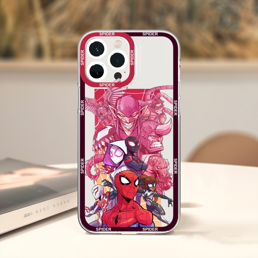 S-Spider Man Gwen Stacy чехол для телефона iPhone 11 12 Mini 13 14 Pro Max  прозрачный чехол | AliExpress