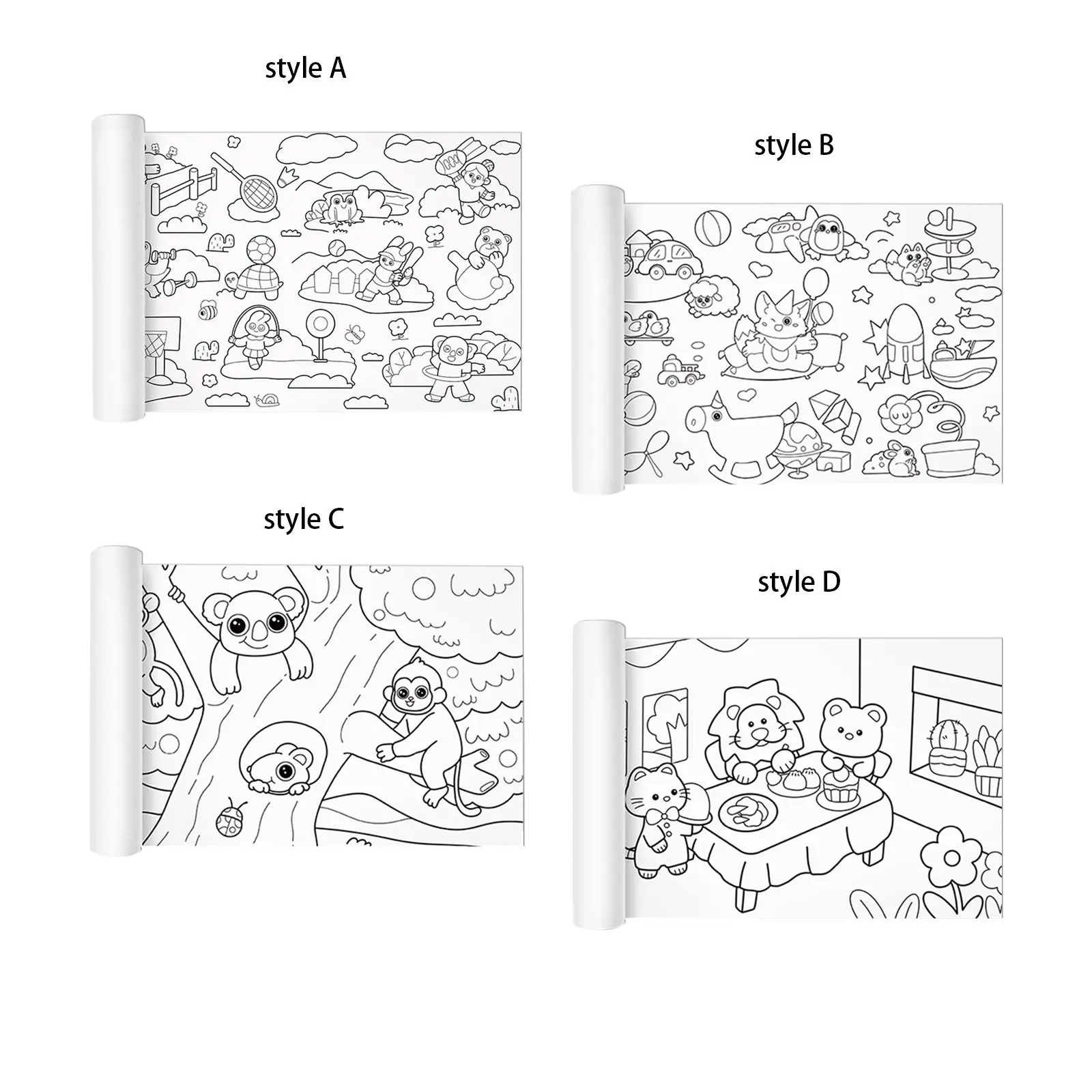 Large Children Colouring Roll Coloring Poster Painting Art Supplies Children