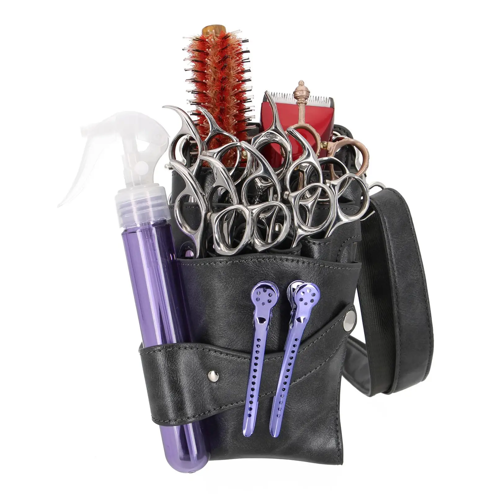 Hairdressing Scissor Bag Pouch PU Hair Stylist Salon Waist Pack for Salon Barber Toolkit