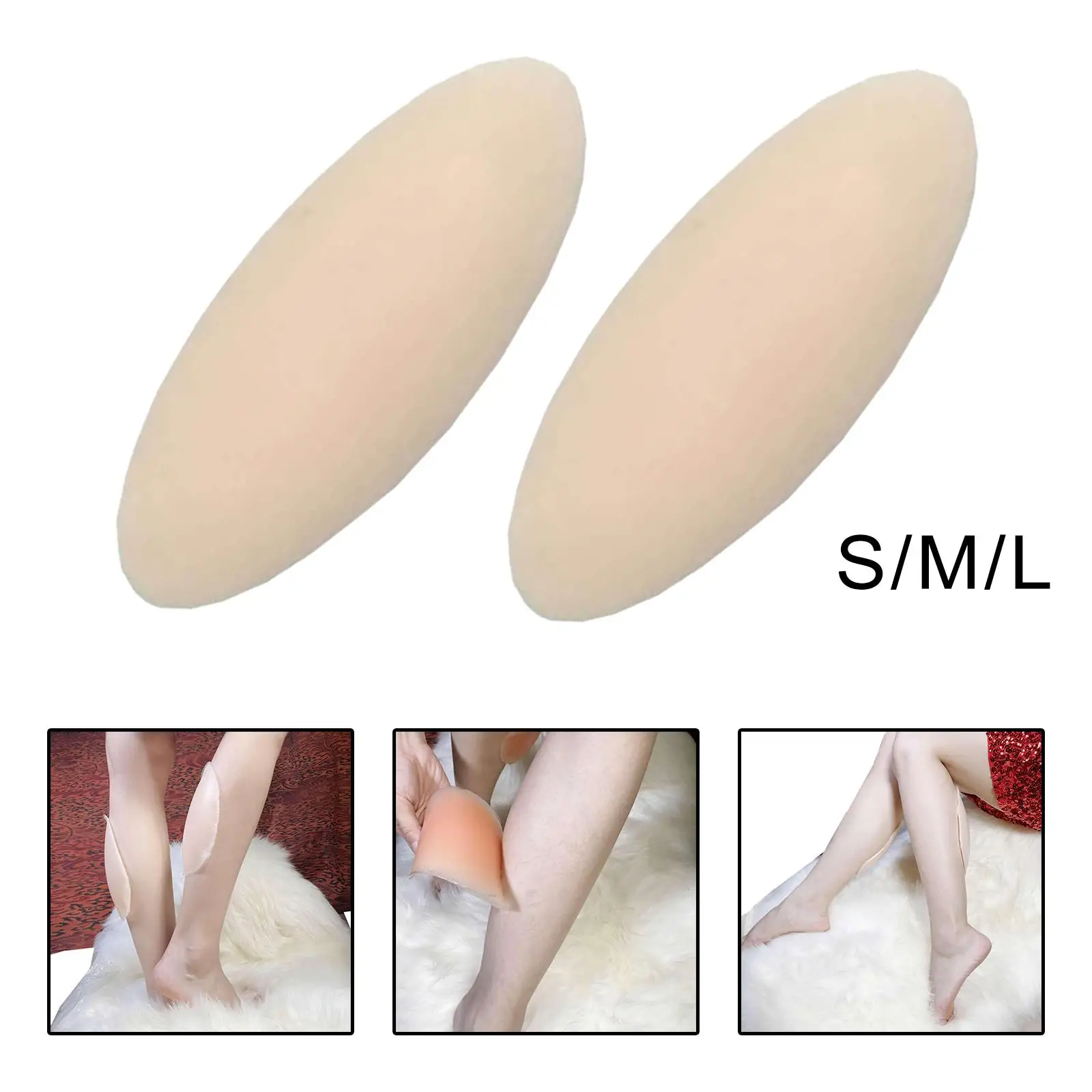 Self Adhesive Calf Pads Leg Gel Corrector Soft Lifelike Comfortable Skin Friendly Silicone Leg Onlays for Lady Women Girls