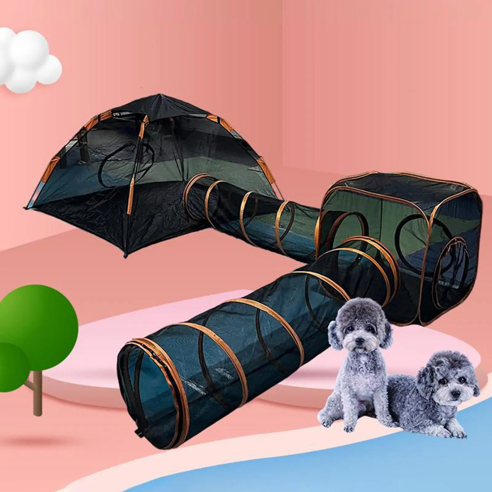 Cat Tent with Tunnel Large Outdoor Cat Enclosures for Hamsters Rabbit Puppy