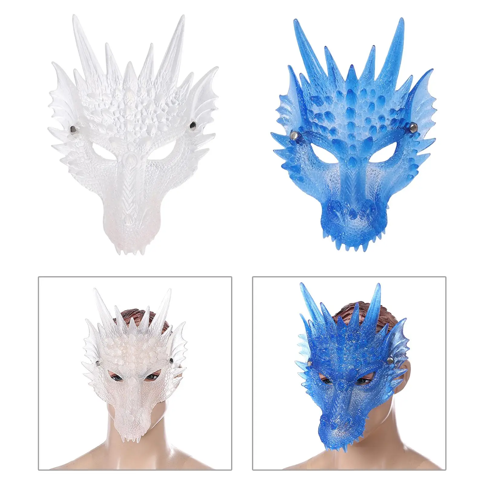 Scary Dragon Masks Adults Face Cover Animal Mask for Wedding Masquerade Halloween Party Photo Prop