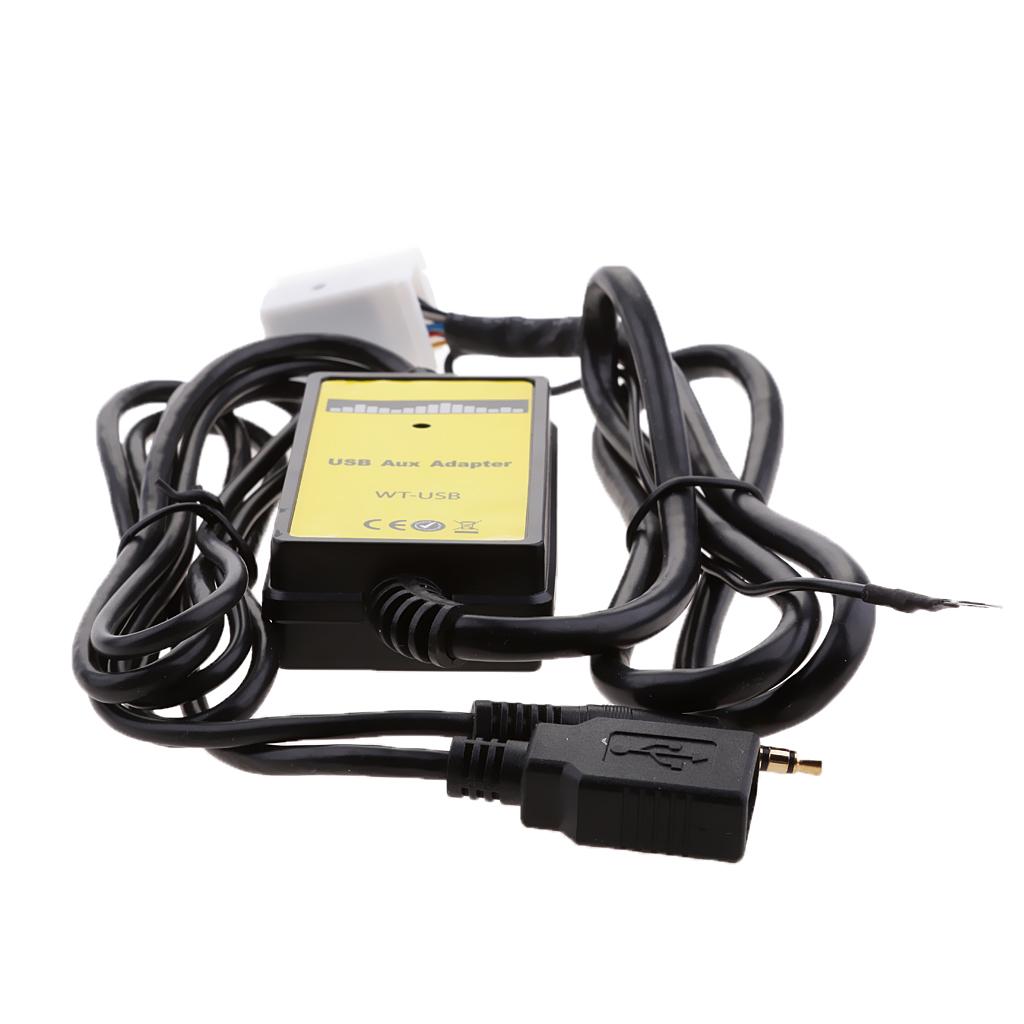 dolity 3.5mm Car USB Aux-in MP3 Player Radio 6Pin+6Pin Adapter For Audi VW Skoda Seat