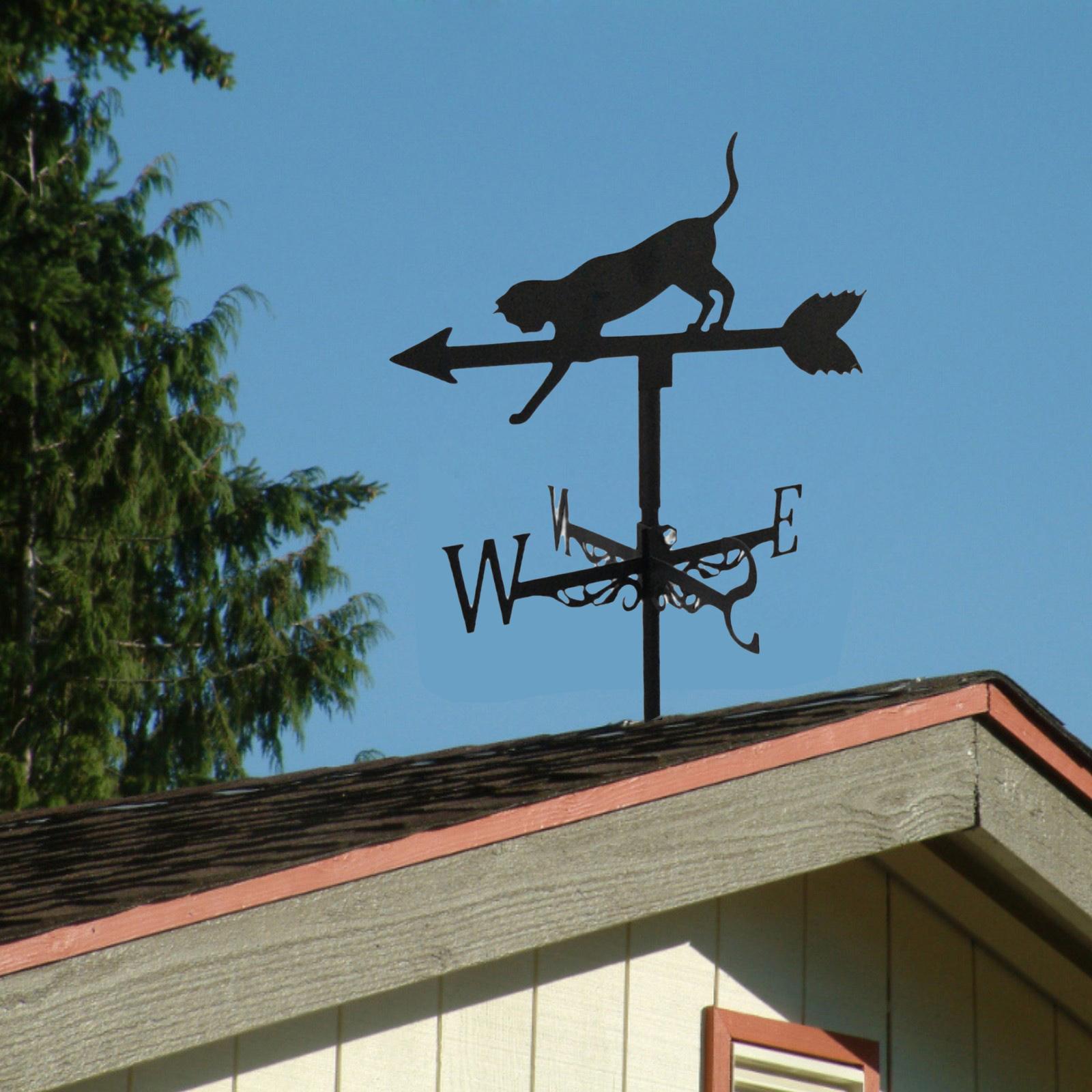 Roof Weather Vane with Animal Silhouette Figurine Weathervane