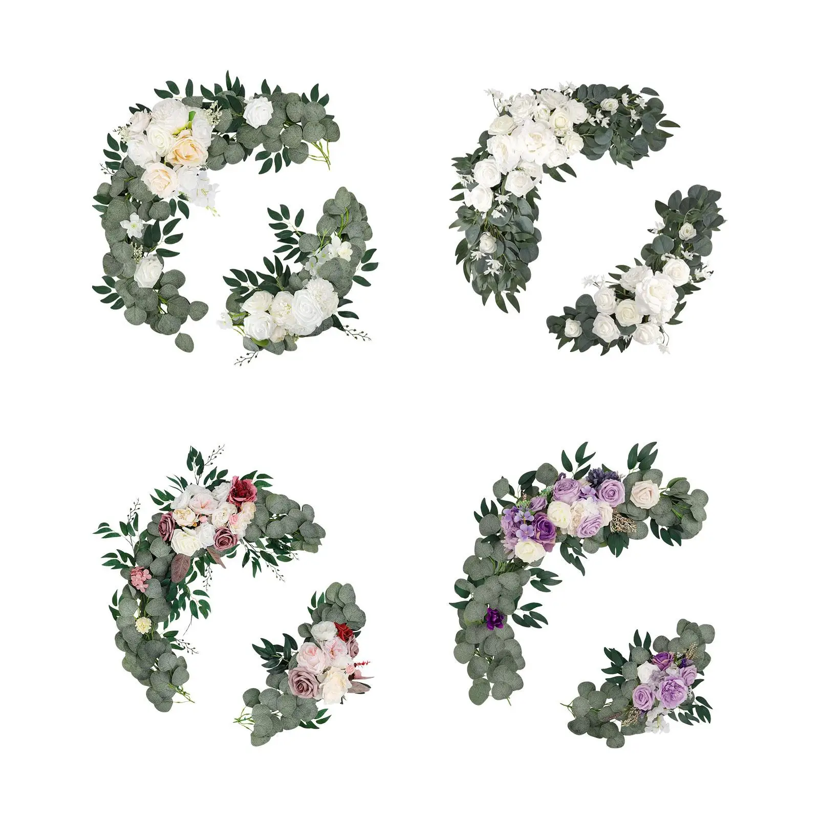 2 Pieces Artificial Arch Flower Background Wall Decoration Ceremony Signs Floral Decorations for Arrangement Wedding Decoration