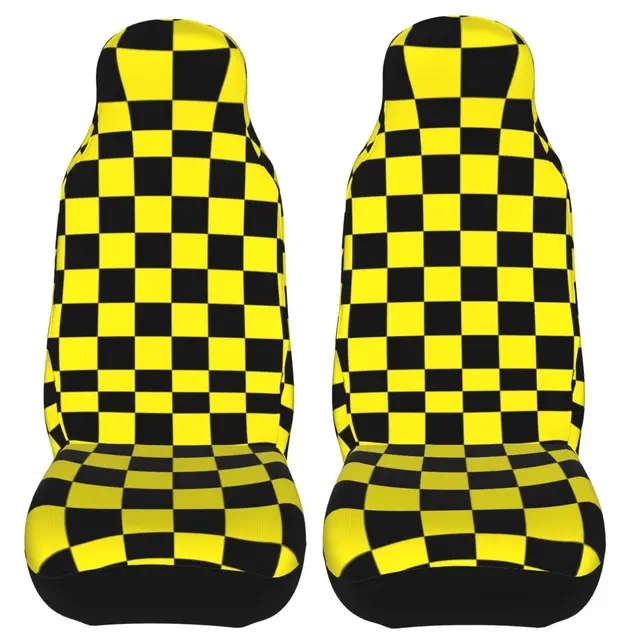 Yellow Simple Checkers Car Seat Covers Danish Pastel, Y2k Trendy & Retro  Checkers 90s, 2000s, Yellow Checks Women/girl Car Accessories 