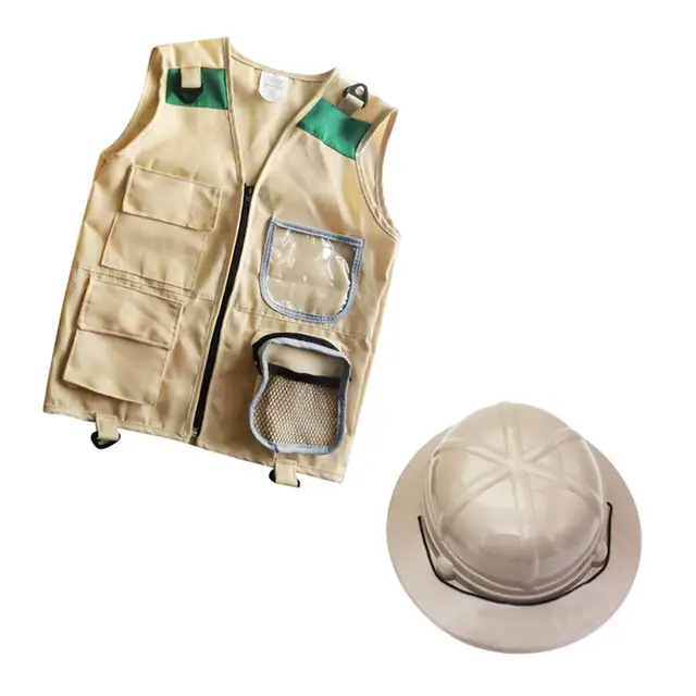 Kids Outdoor Explorer Kit Costume Vest and Hat Set Realize Children Career  Gifts Green - AliExpress