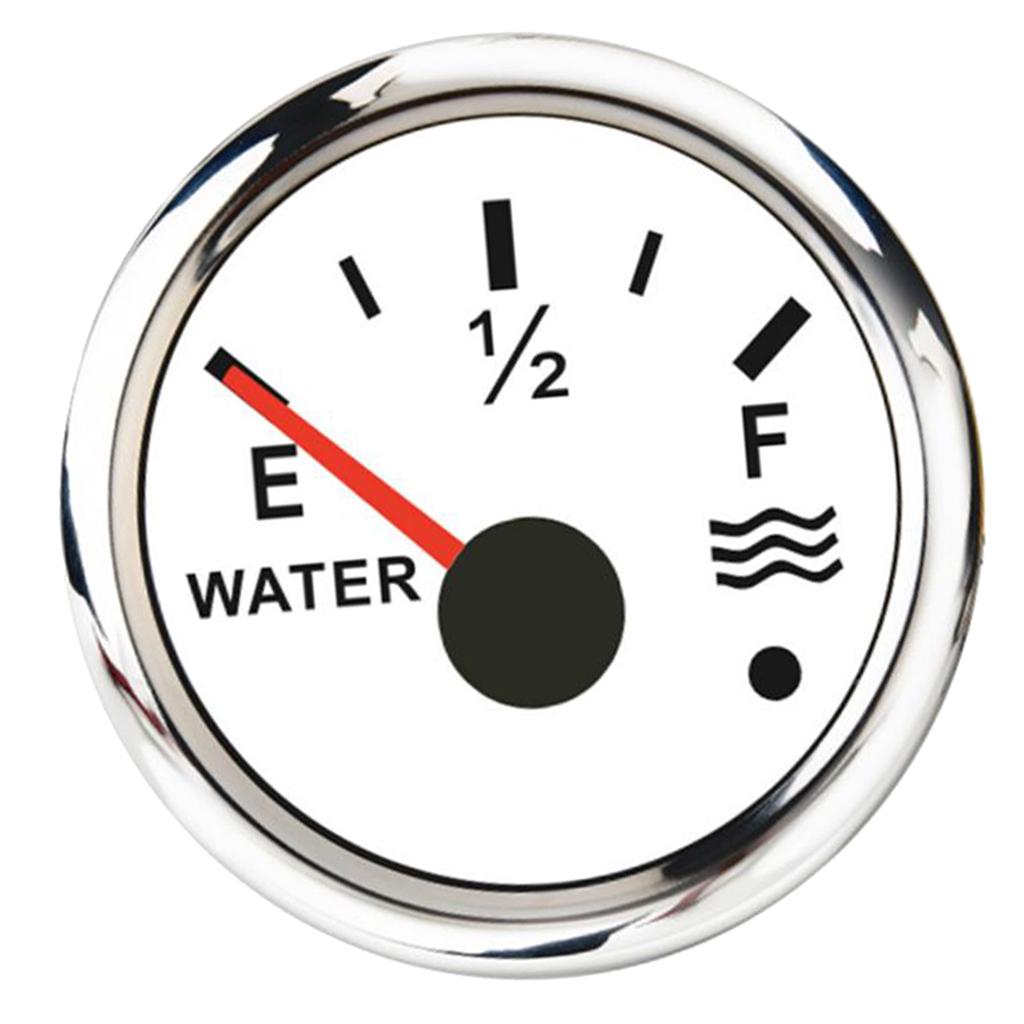 Water Tank Gauge Water Level Gauge 240-33 OHMS White/Chromed- Marine/Boat/RV