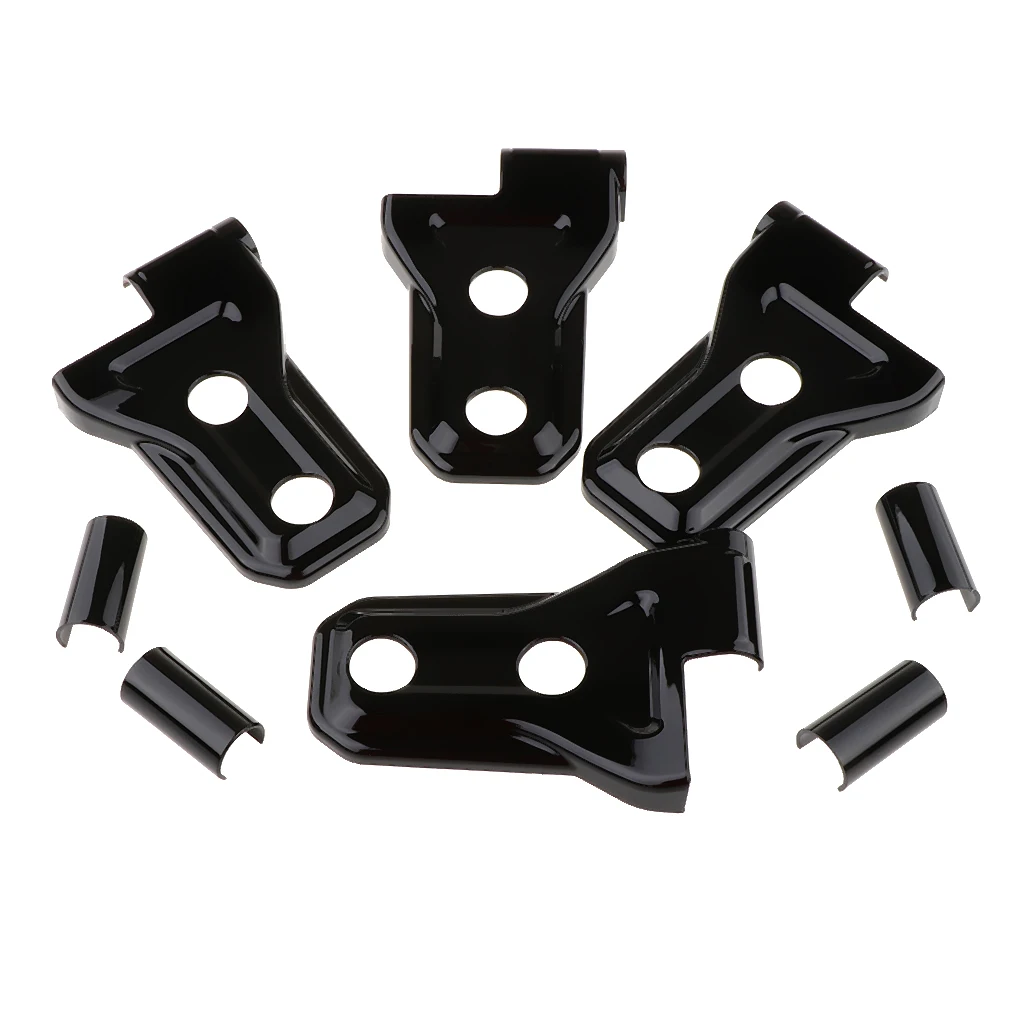 4 PCS / 2 Door ABS Car Door Hinge Cover Trim Black for Jeep Wrangler JL 2018