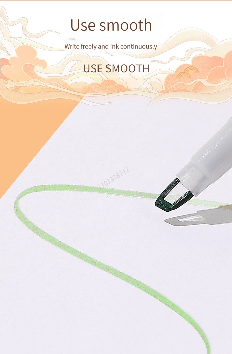 ZhiPai 5 Stück/Set Textmarker mit doppelter Spitze, Kawaii, farbige Manga-Marker, Pastellfarben, Scrapbooking, japanisches Schreibwaren-Schulmaterial – Detail 8