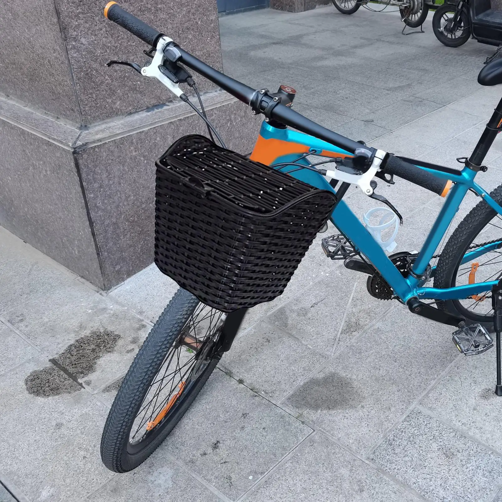 Detchable Bike Basket with Lid Sundries Container Scooter Bicycle Front Basket for Pet Adult Kids Shopping Bike Accessories