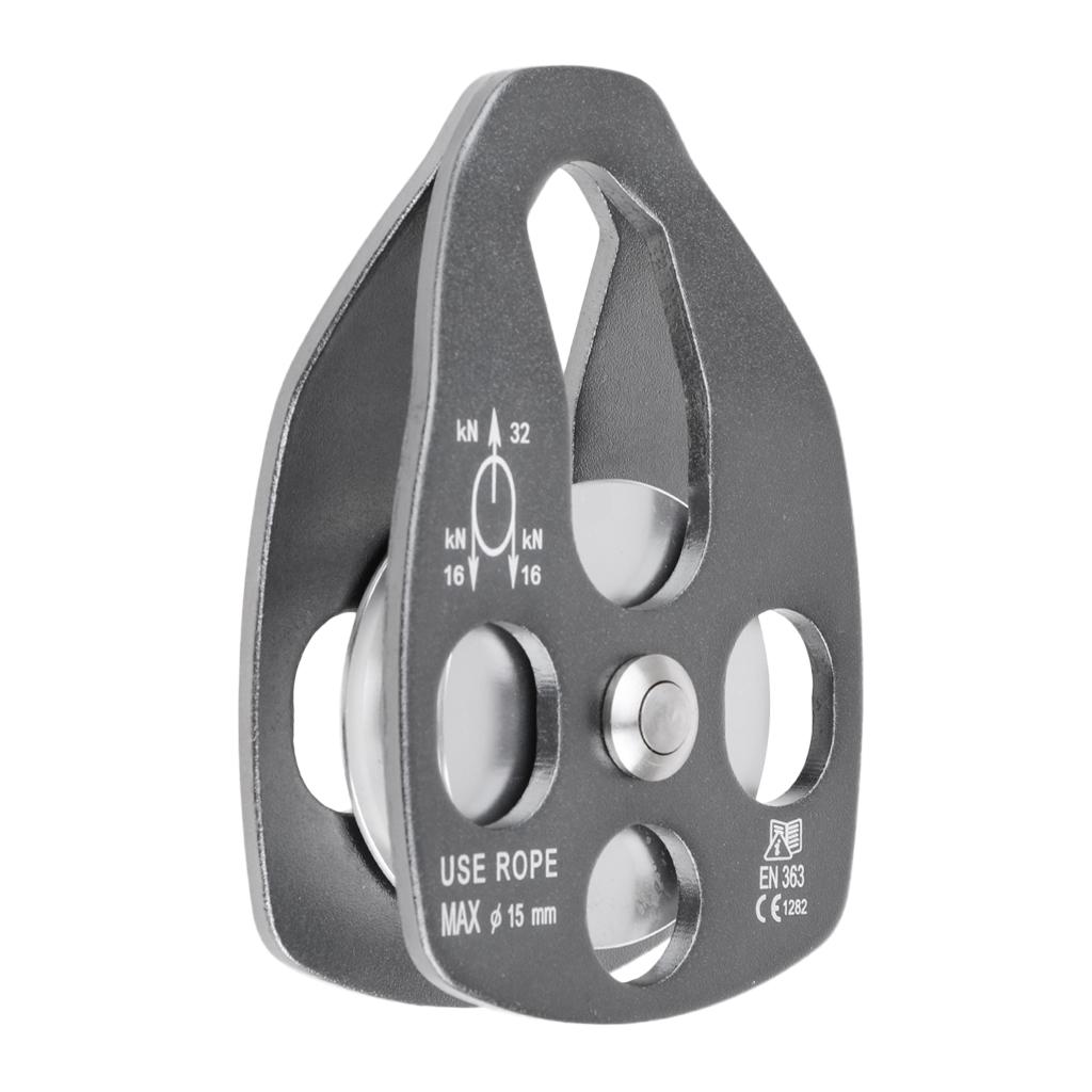 Single Sheave Pulley 32kN Large Aluminum Rescue Pulley Single Side Swing Pulley for Climbing Rigging Rescue Hauling