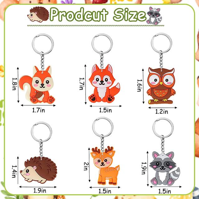 Woodland Animal Party Favors 24pcs Cute Animal Keychains for Kids