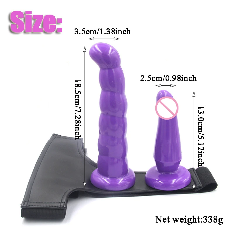 Double Penis Dual Ended Strapon Ultra Elastic Harness Belt Strap On Dildo Adult Sex Toys for Woman Couple Anal Soft Dildo
