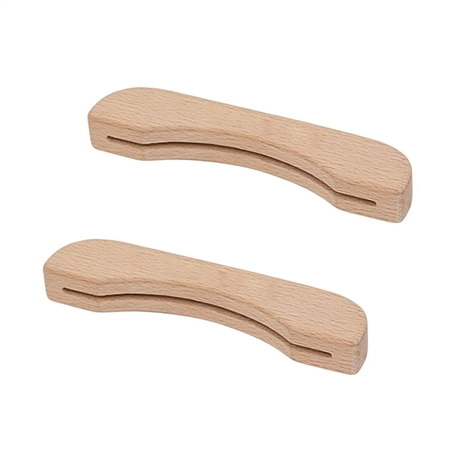2Pcs Wooden BBQ Barbecue Pan Handle Replacement Scald for Pot Griddle