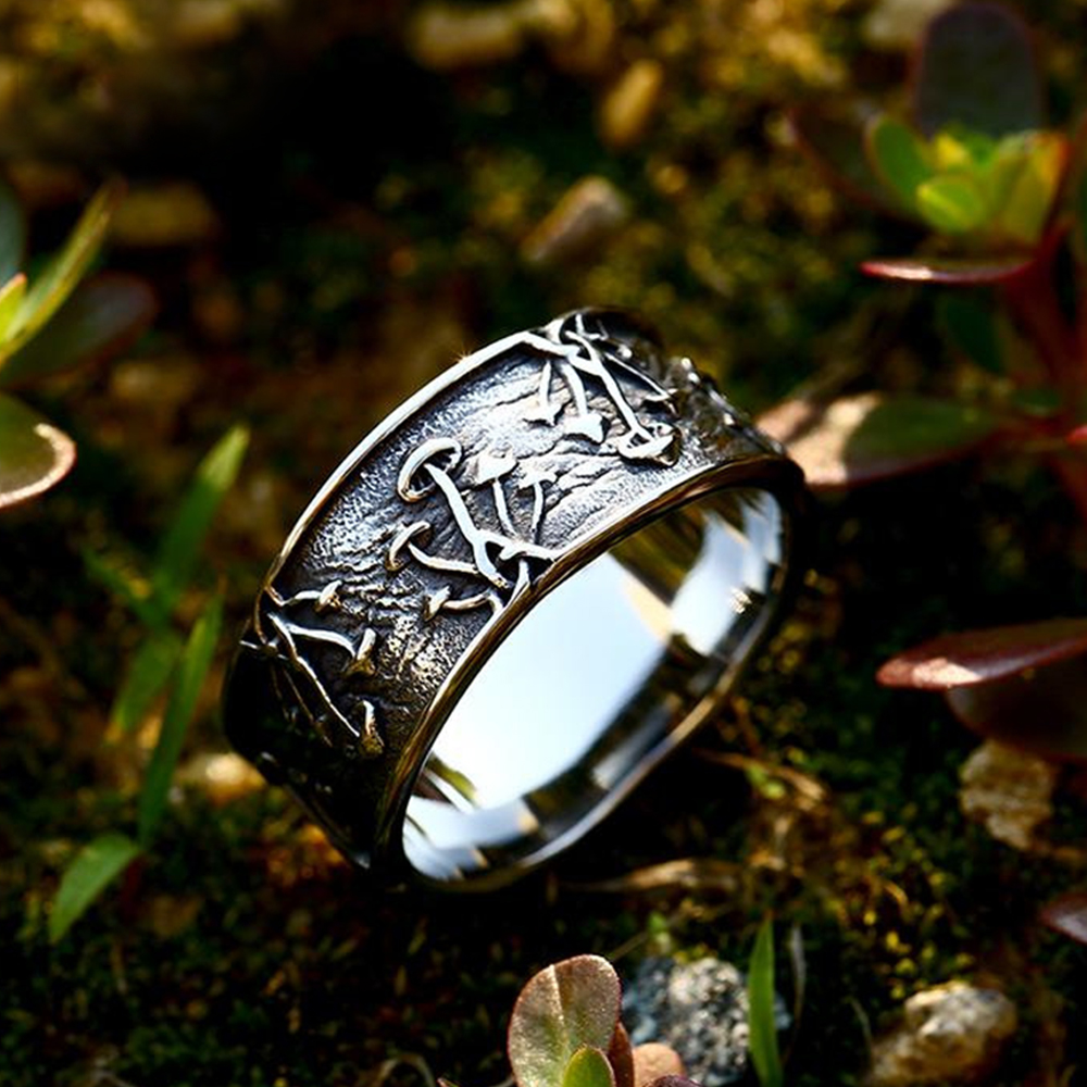 Mens hot sale rings wolf