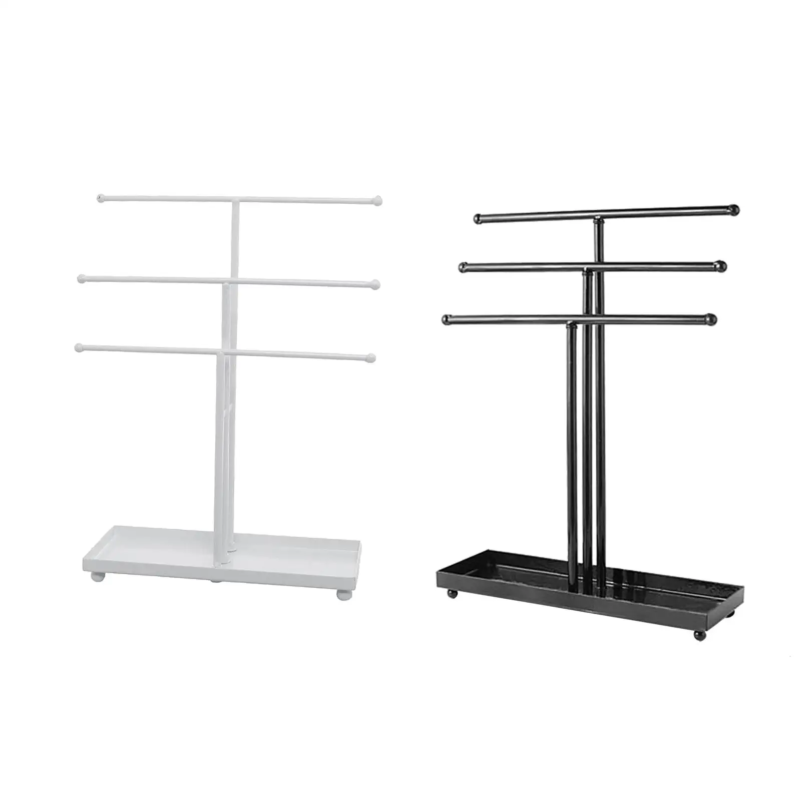 Metal 3 Tiered Jewelry Storage Display Stand, with Base Tray Unique for Your Dresser, Vanity, NightStand or Bathroom Counter