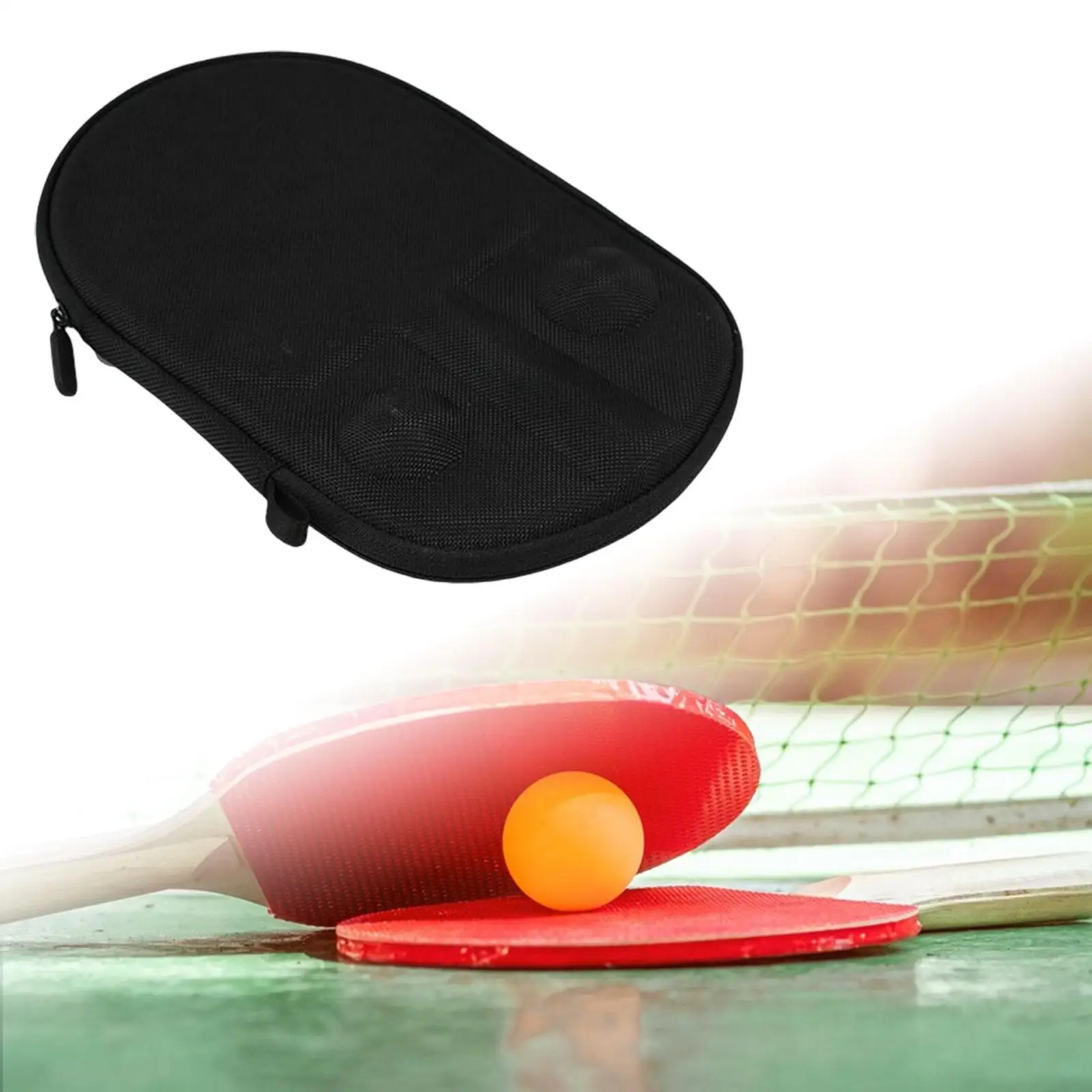 Portable Table Tennis Racket Bag Pong Paddle Bag Storage Case Hold 1 Racket and two balls Durable for Training Competition