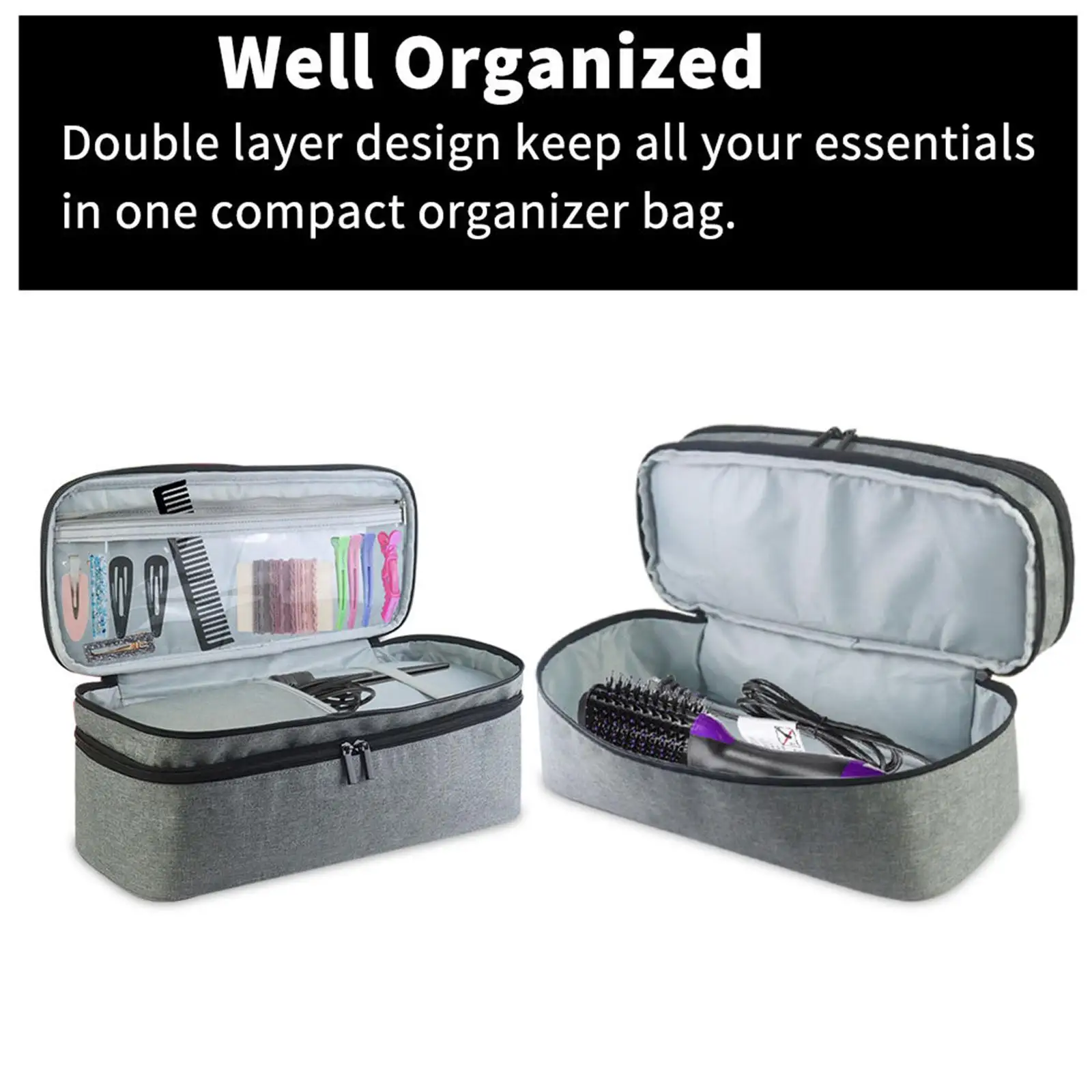 Double Layer Hair Dryer Bags Toiletry Bag Travel Case Bag Organizer Bag Dustproof Protection Bag for Home