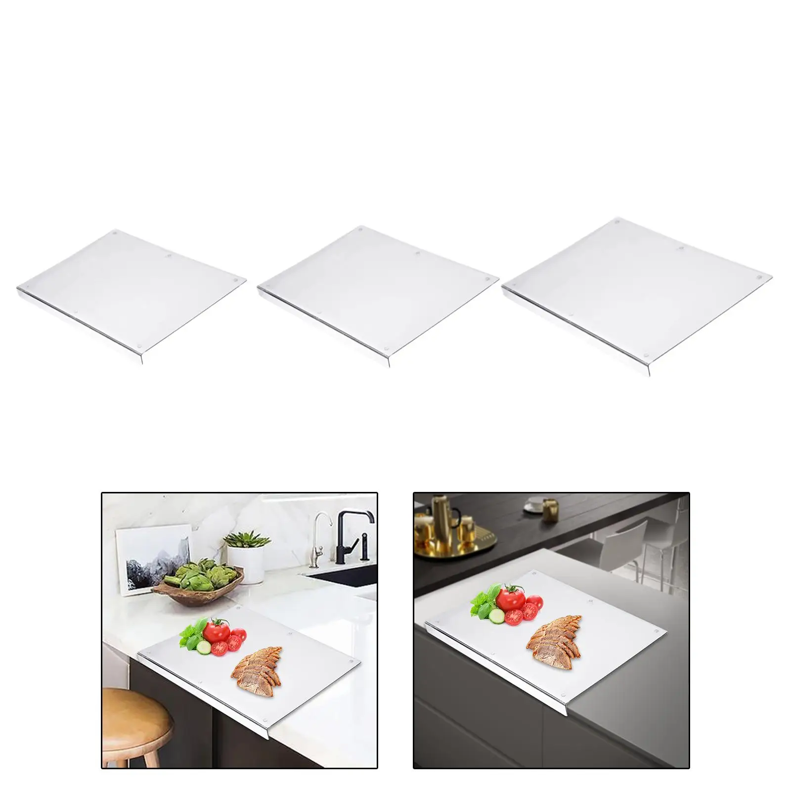 Transparent Cutting Board with Edges Large Clear Chopping Board for Kitchen Counter Restaurant Household Dessert Vegetables
