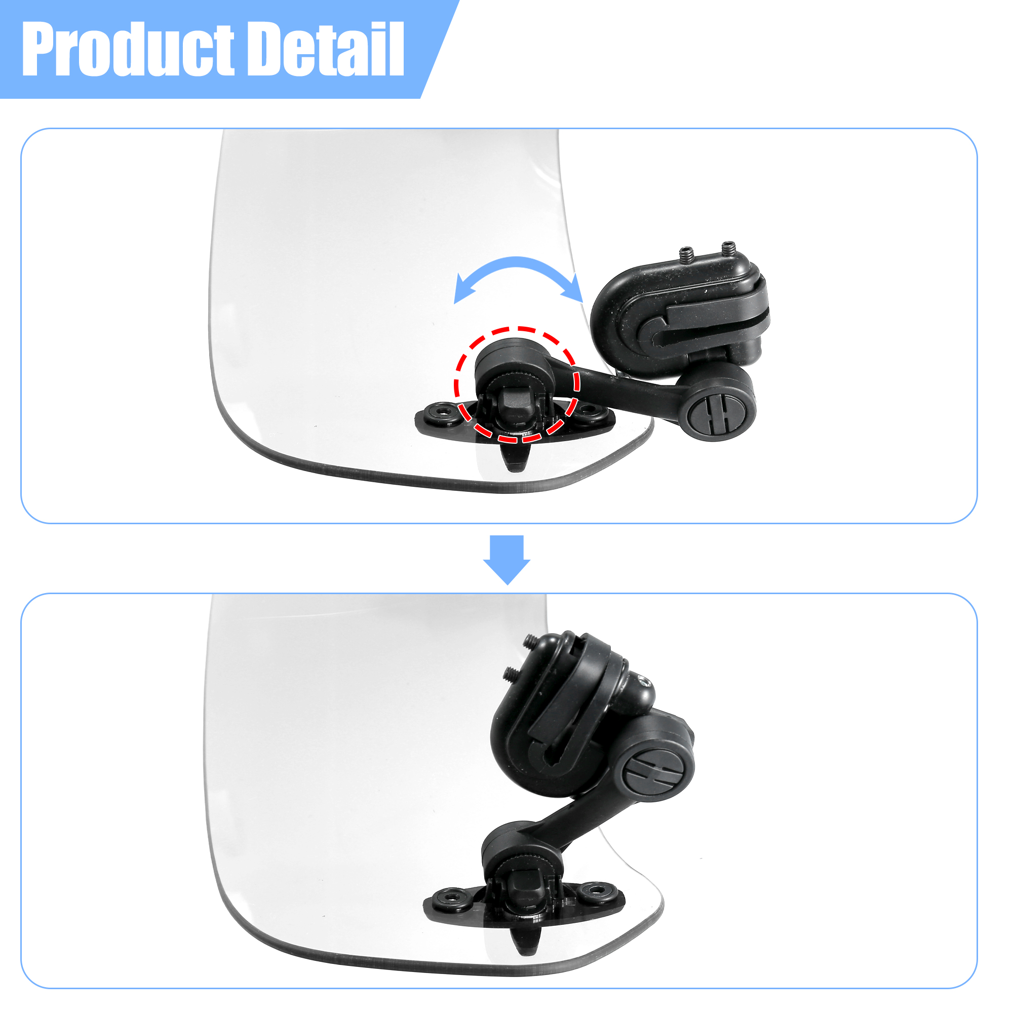 Motoforti 28,5 cm Motorrad Windschutzscheibe Wind Deflektor Einstellbare Clip Windschutzscheibe Verlängerung Universal-Fit für Die Meisten Motorrad – Detail 3
