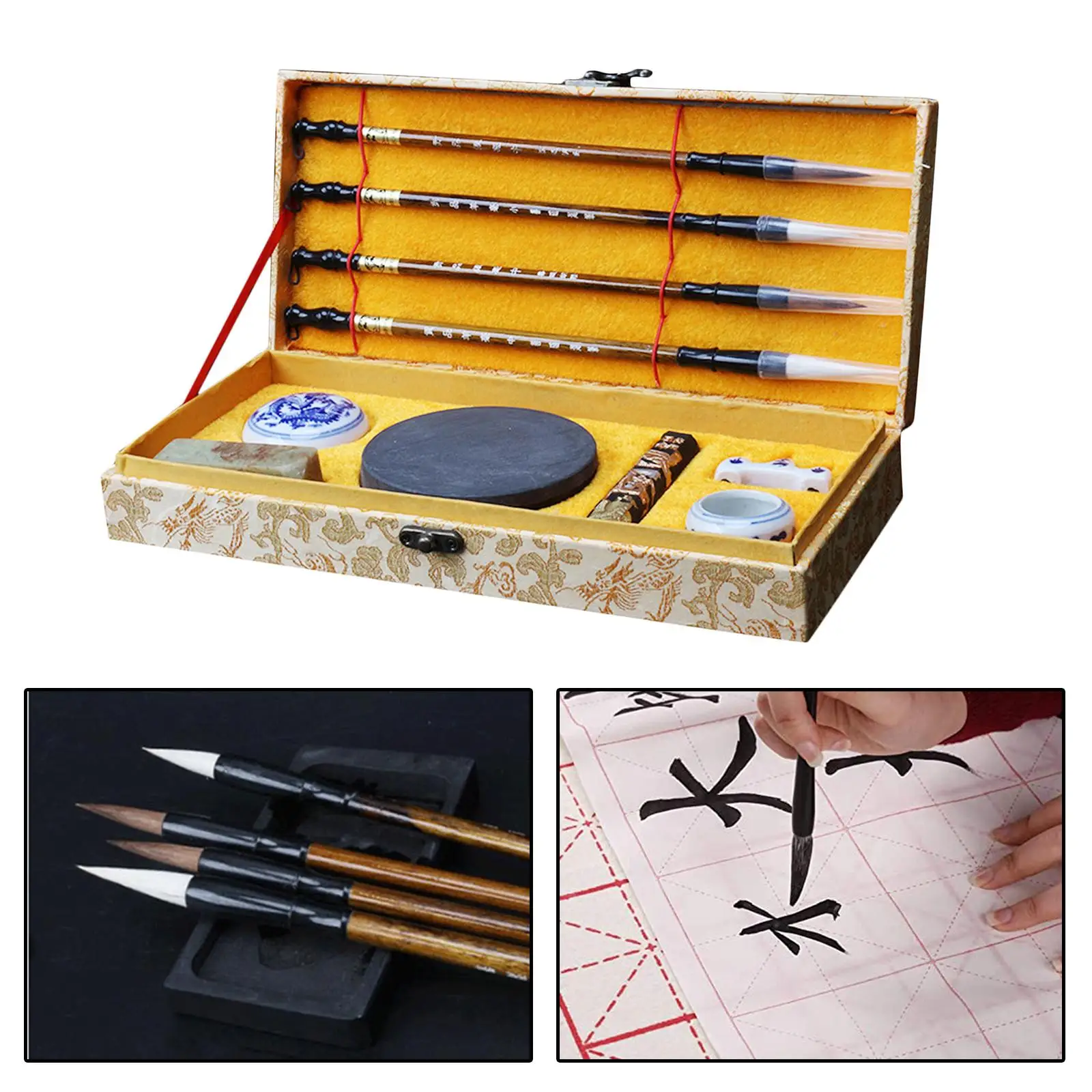11 Professional Chinese Calligraphy Brush Ink Stick Caligraphy Set Beginners
